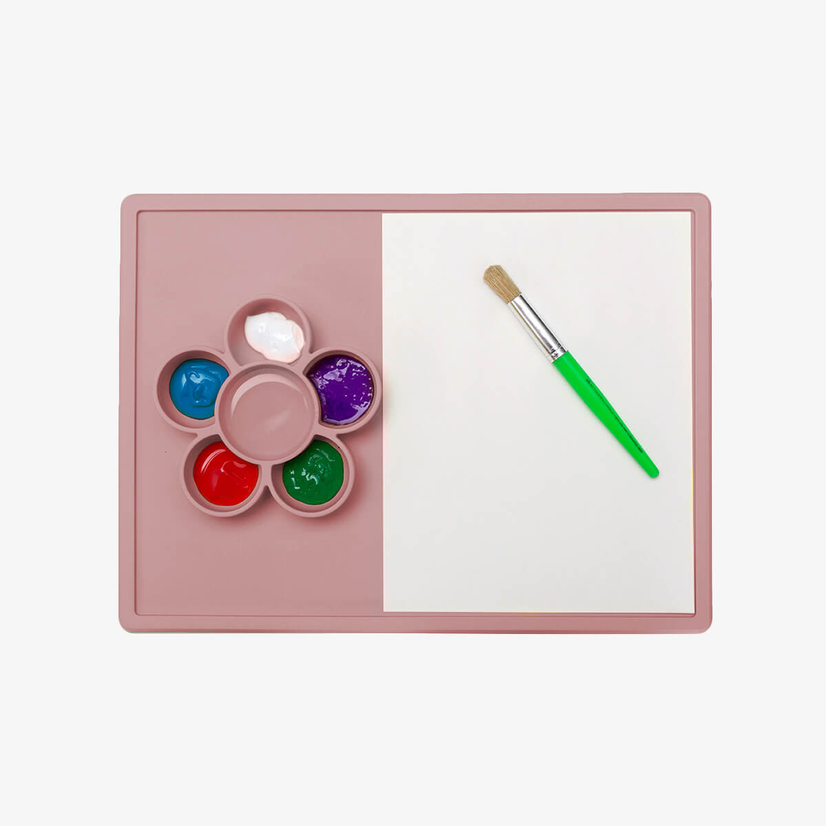 The Play Mat in Blush by ezpz / Large Silicone Craft Plate that Suctions to the Table #color_blush