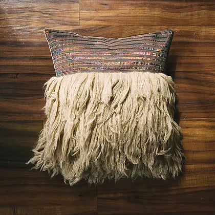 Wugo Throw Pillow (Mystic Black Holograph/Andes Sand)