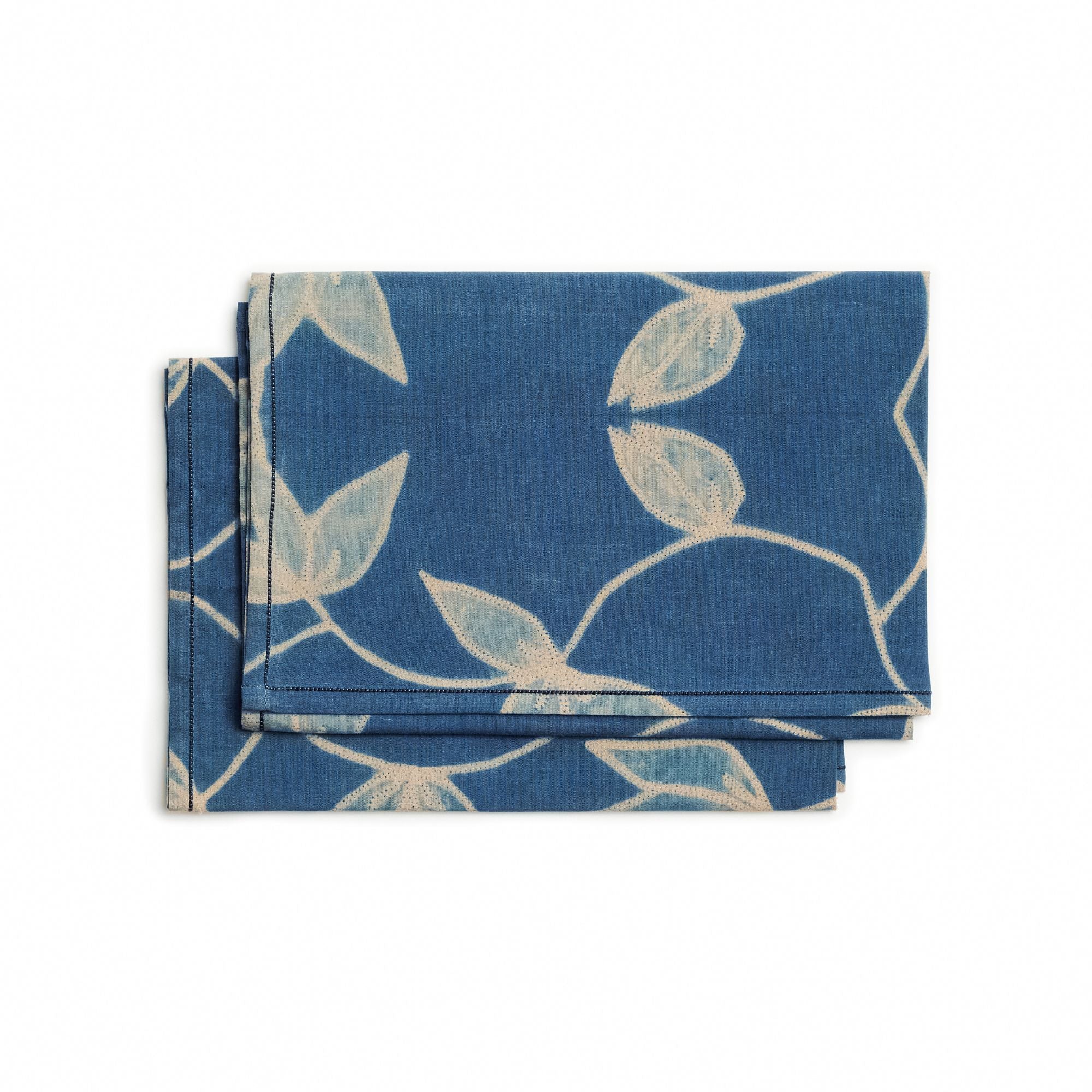 Folio Handcrafted Shibori Cotton Table Napkins Set (Indigo)