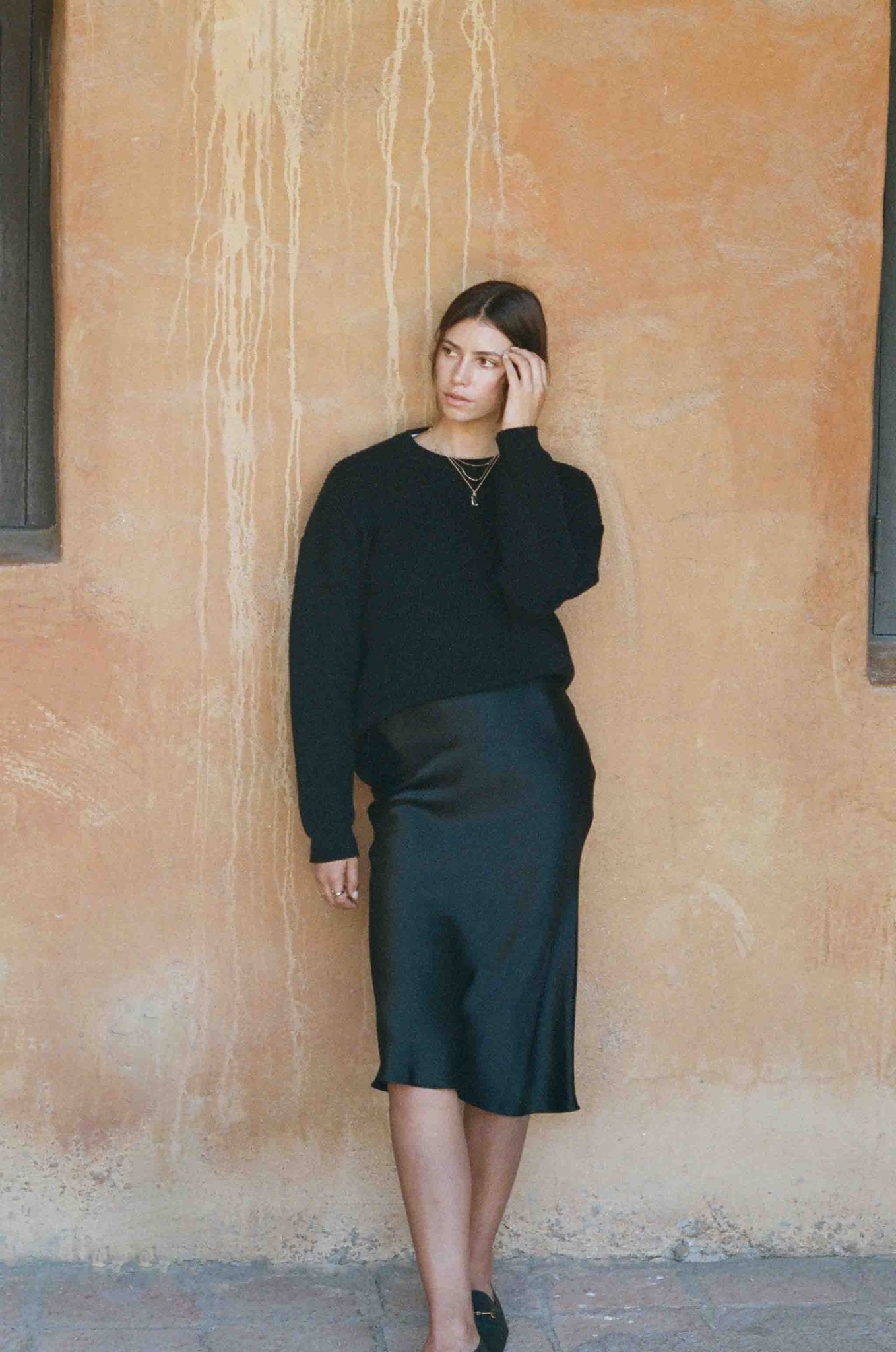 Kendall Slip Skirt (Black)