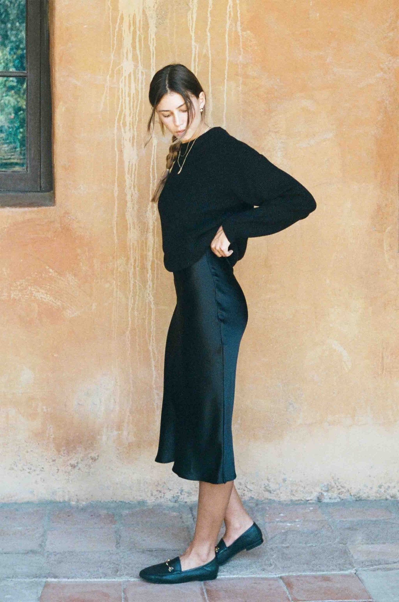 Kendall Slip Skirt (Black)