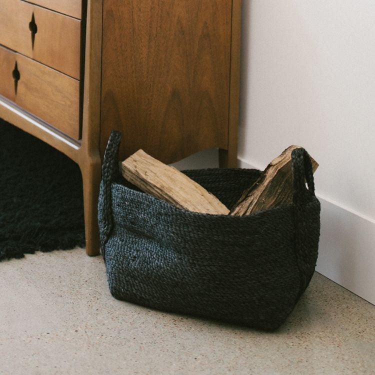 Large Jute Basket (Charcoal)