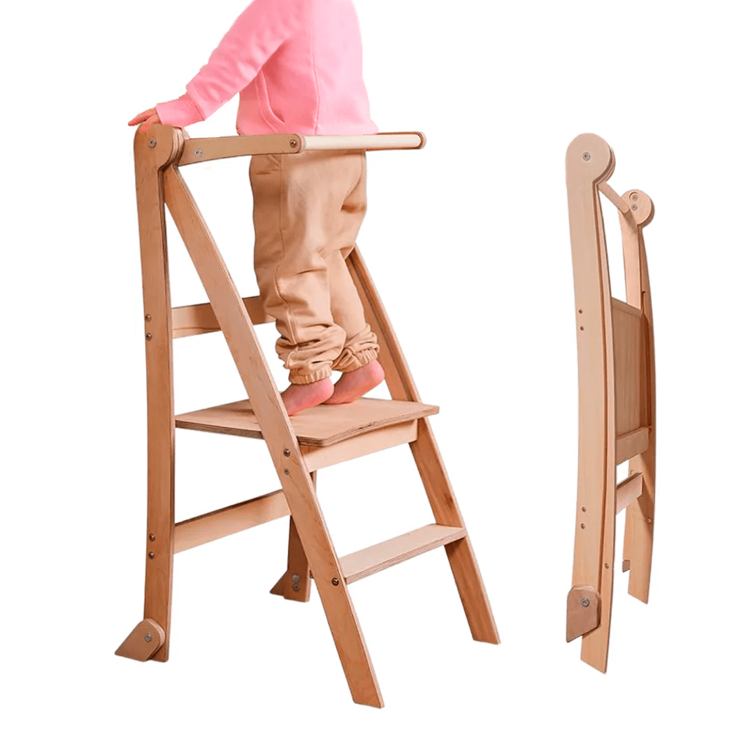 Learning Tower: Foldable Step Stool for Toddlers - Beige - Goodevas