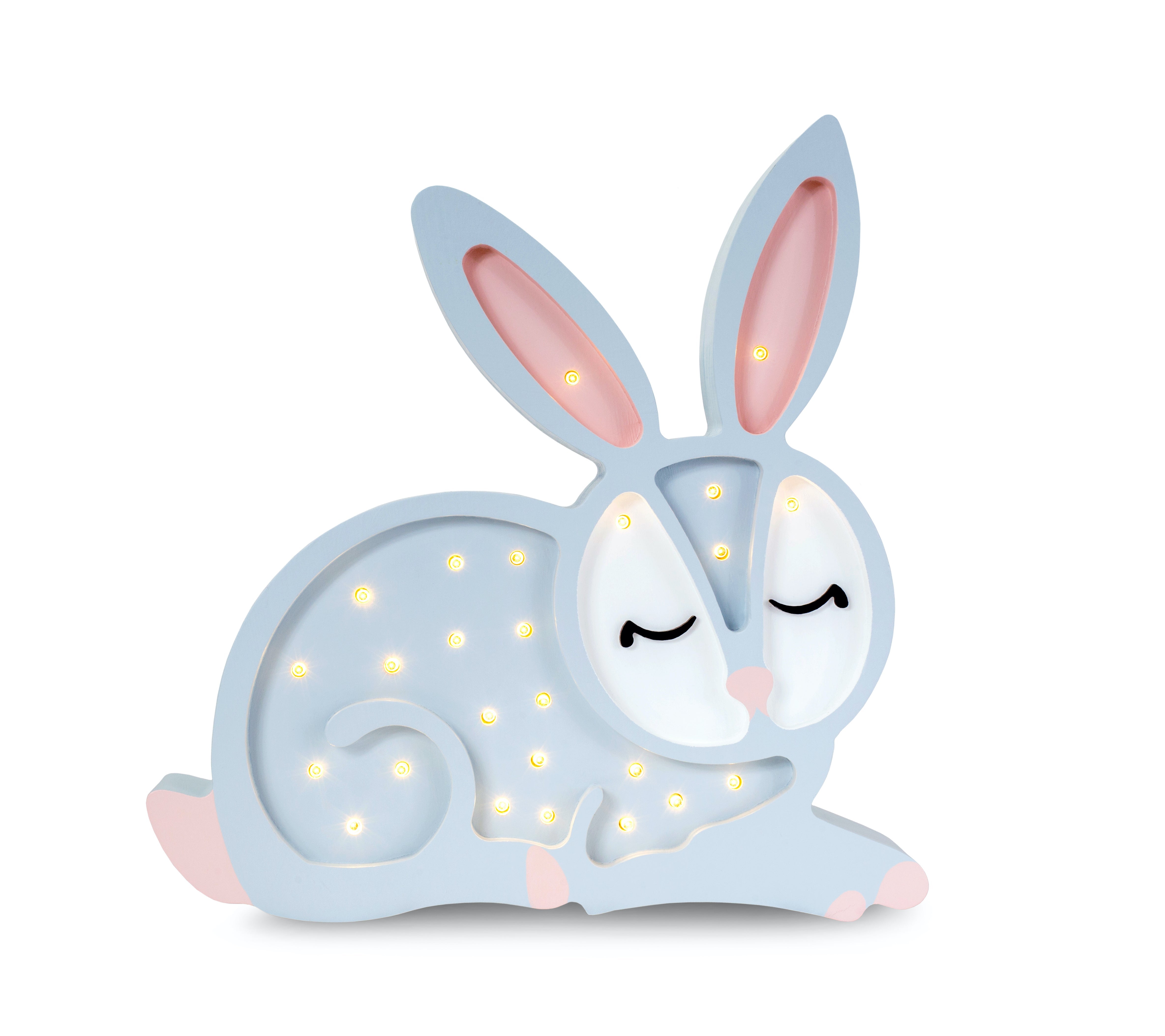 Gray Bunny Lamp by Little Lights – LED night light for kids’ room décor