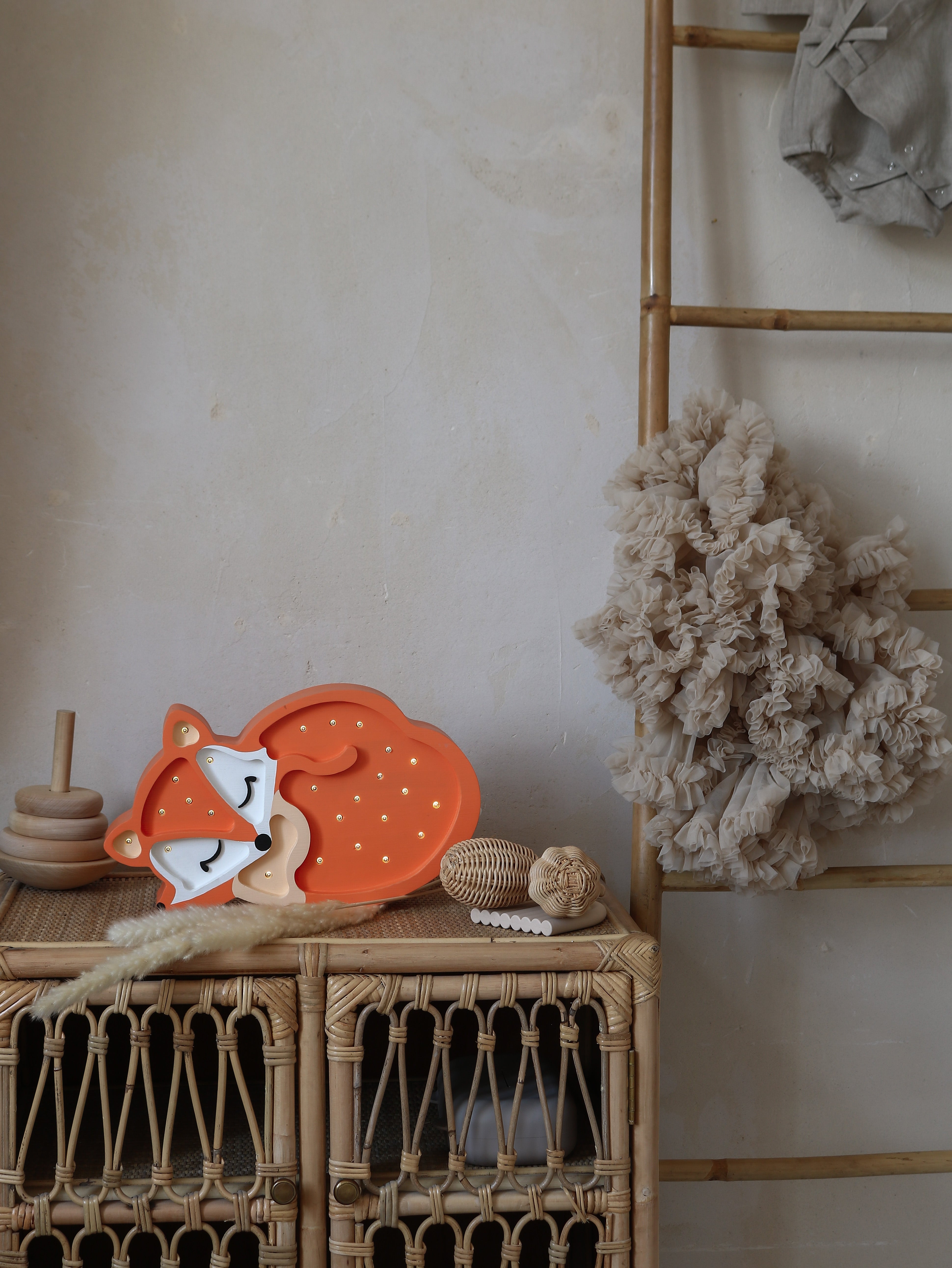 Fox Lamp – wooden night light with dimmable LED for children