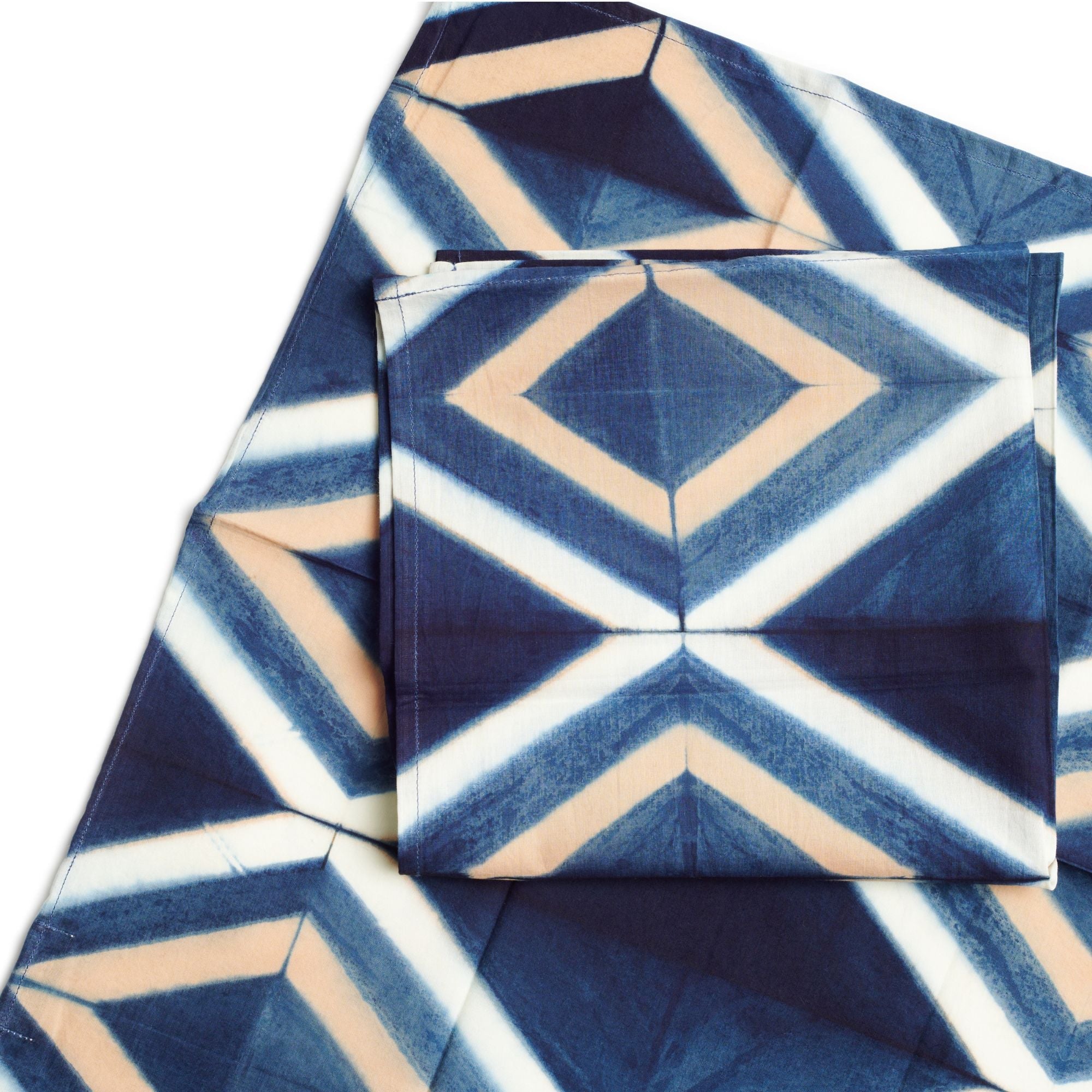 Tisa Hand Crafted Shibori Print Cotton Table Napkin Set (Indigo)
