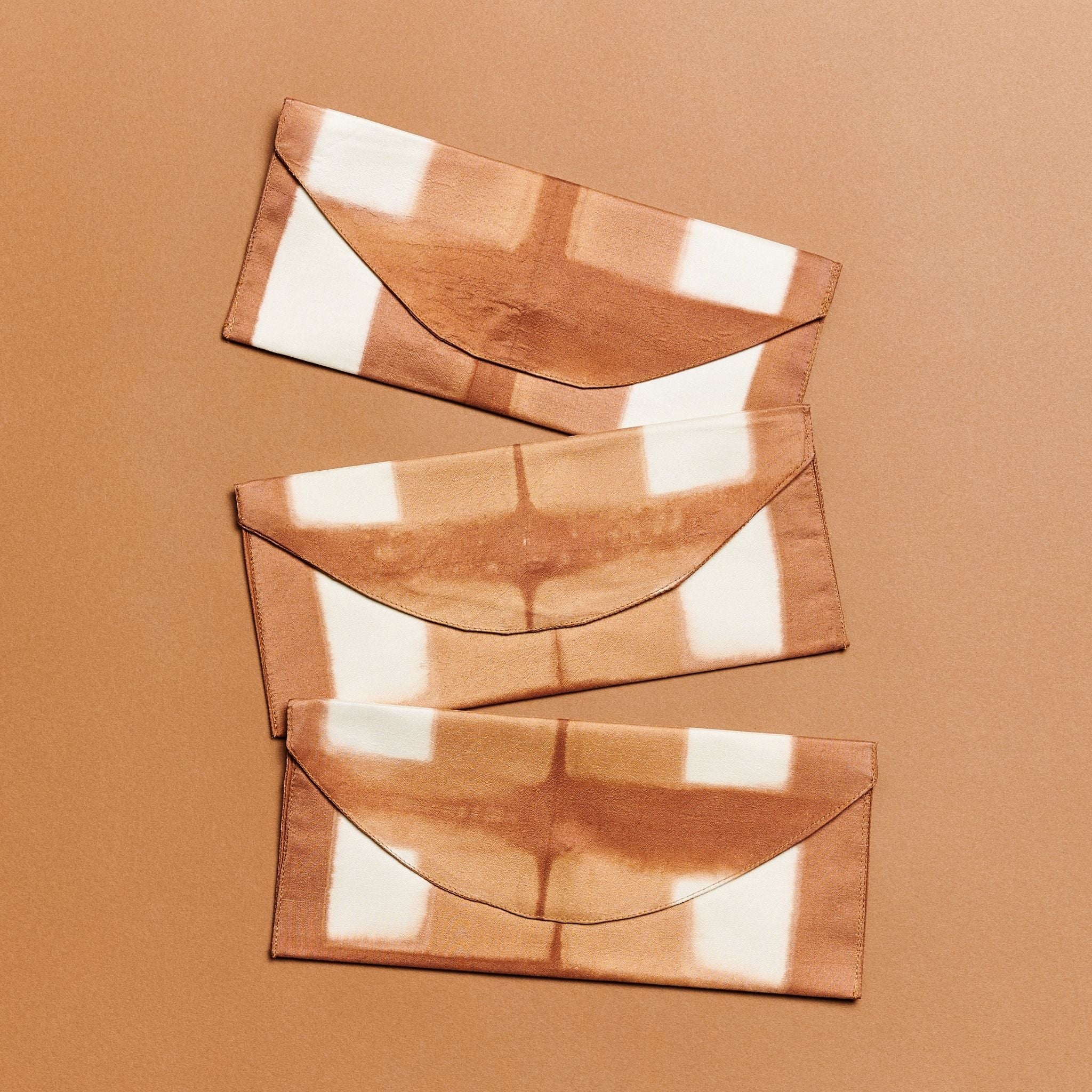 Melo Mulberry Silk Shibori Hand Crafted Zero Waste Pouch (Gold)