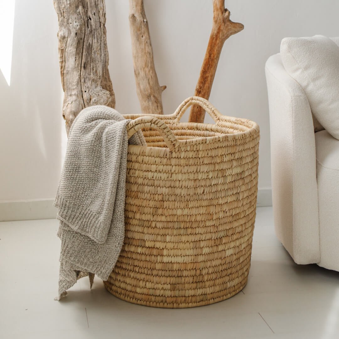 Palm Leaf Laundry Basket