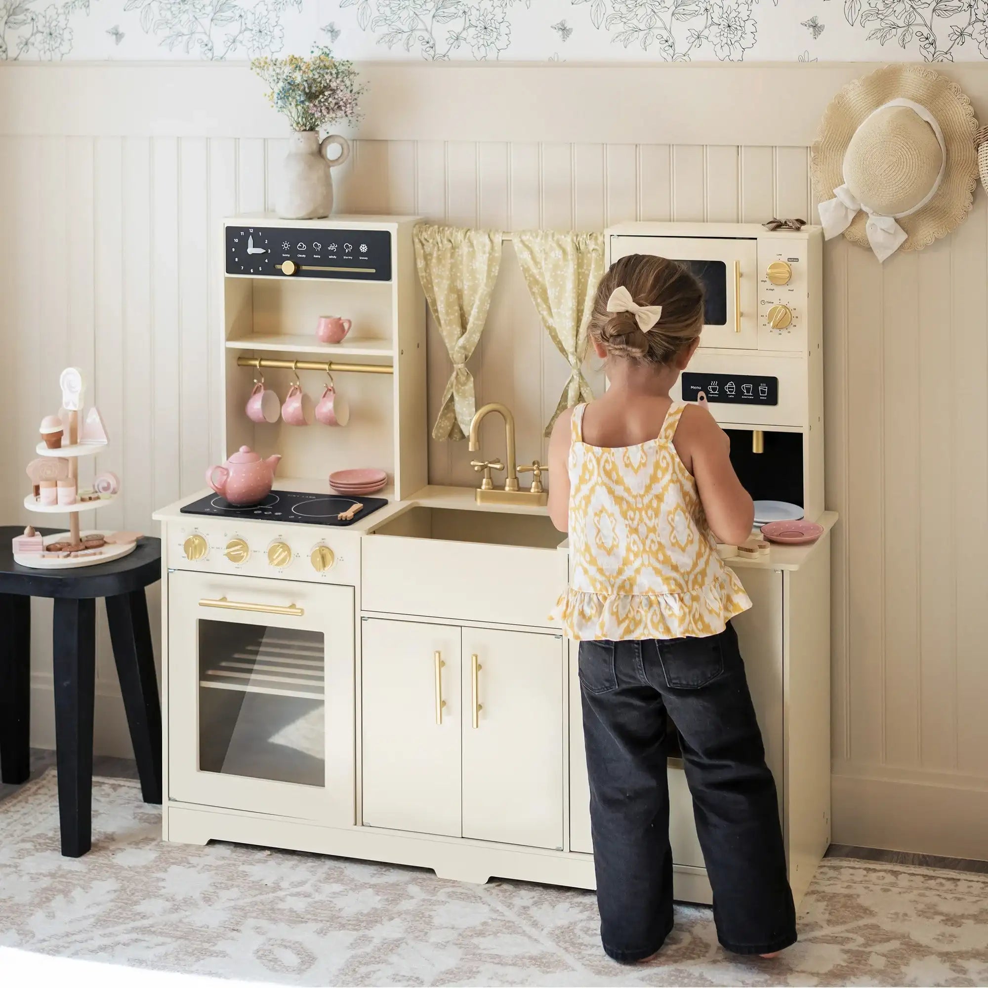 Iconic Wooden Play Kitchen (Cream)