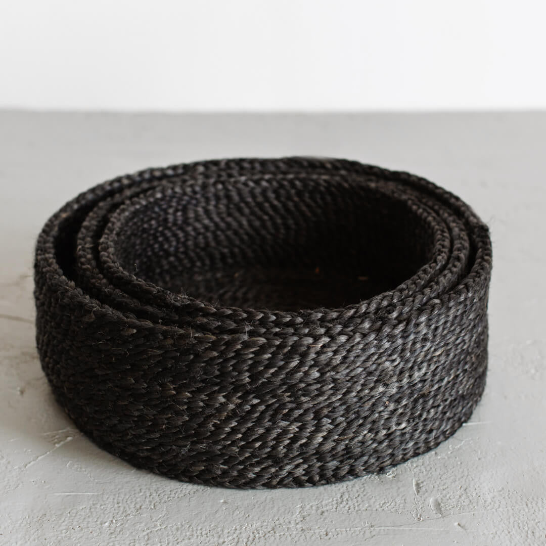 Round Low Jute Baskets Trio