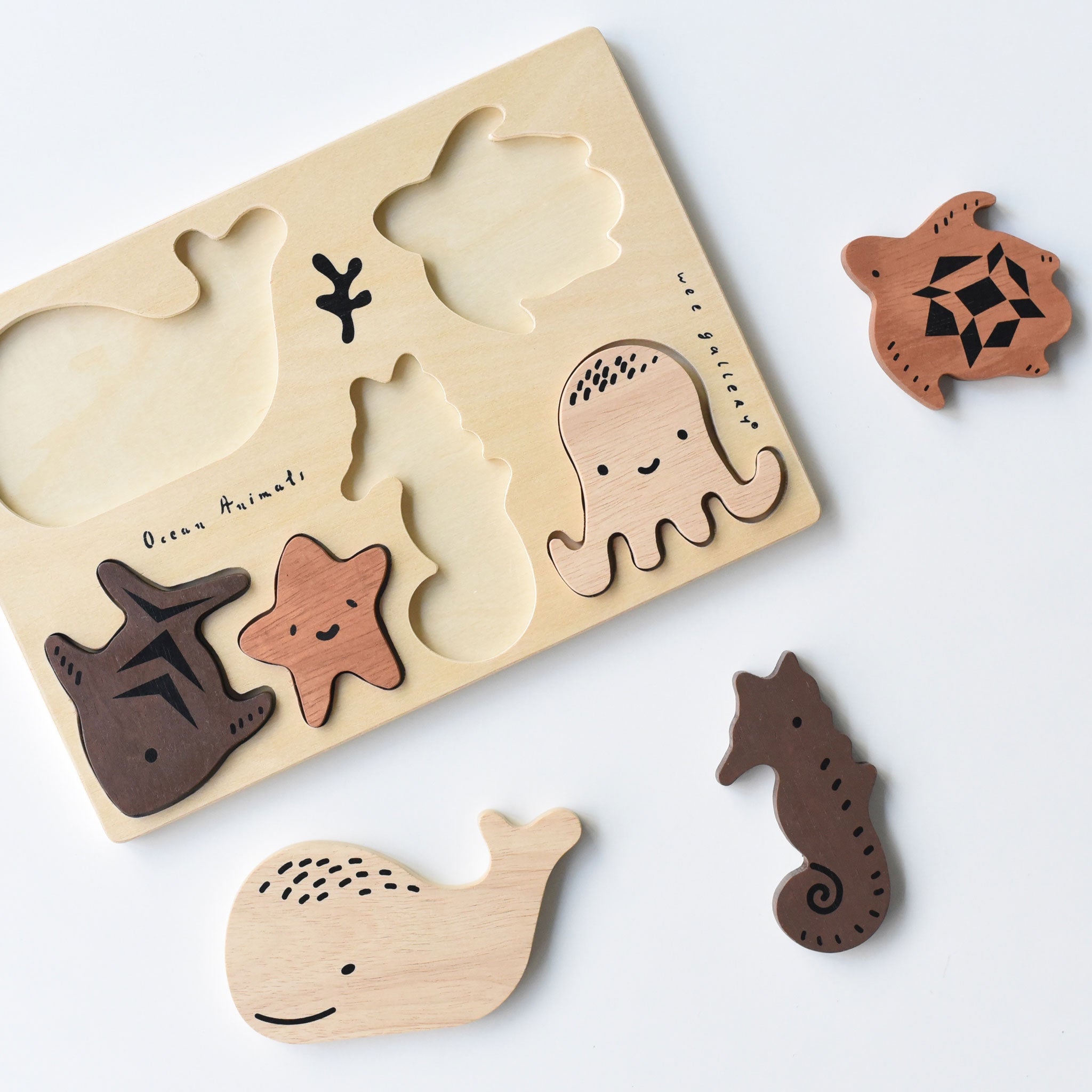 Wooden Tray Puzzle (Ocean Animals)