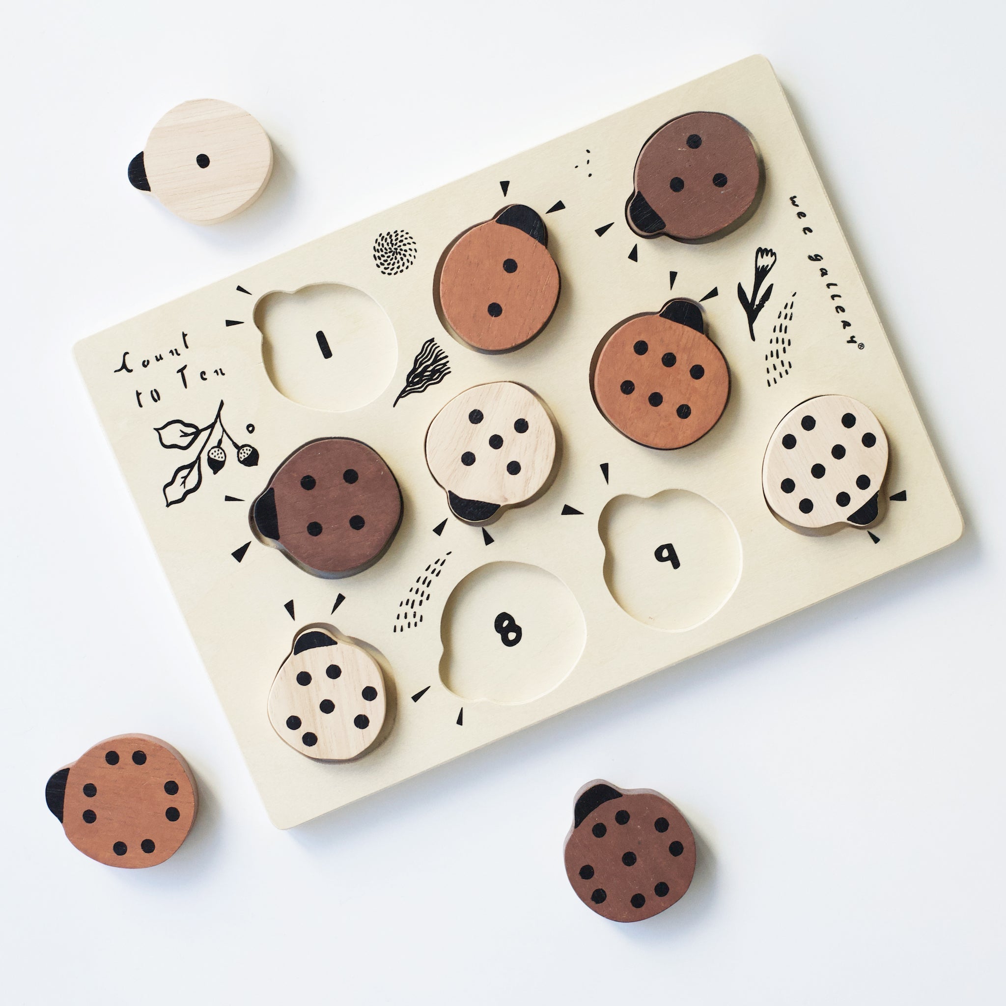 Wooden Tray Puzzle (Count to 10 Ladybugs)
