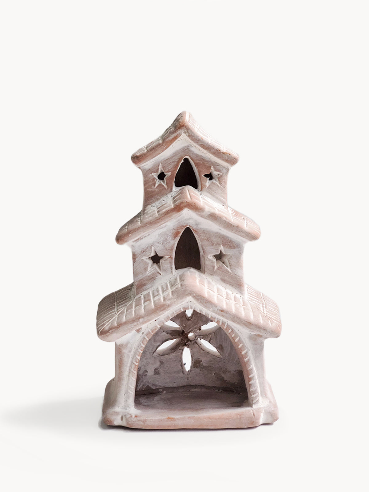 Terracotta Tea Light Candle Holder (House)