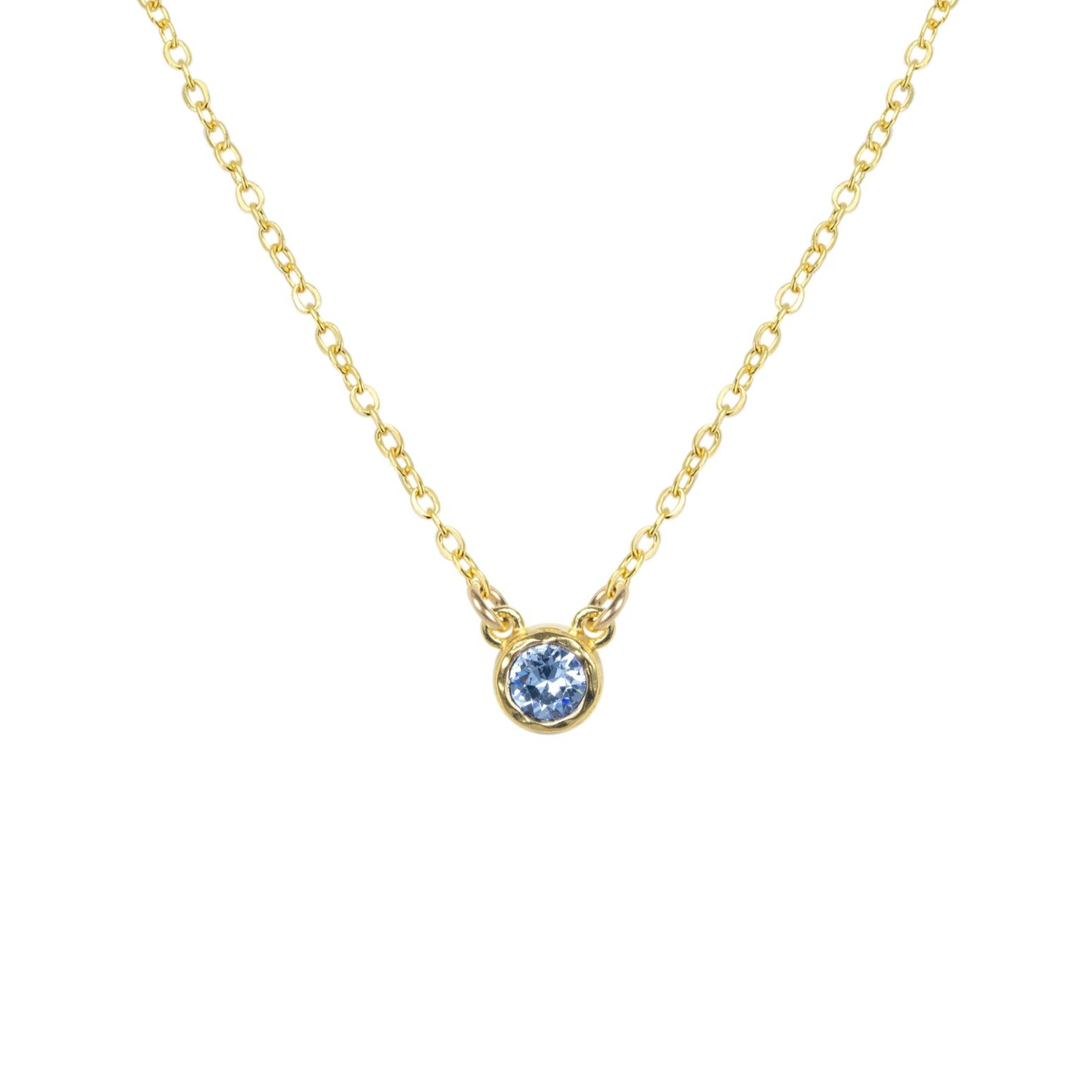 Birthstone Necklace (December - Lt. Sapphire)
