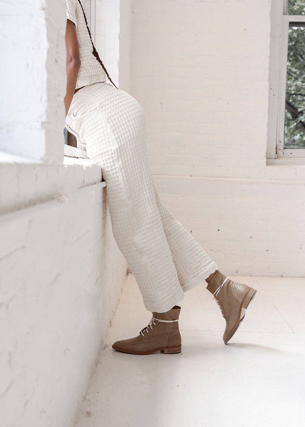 Wide Leg Waffle Pants (Natural) Pants Soluna Collective