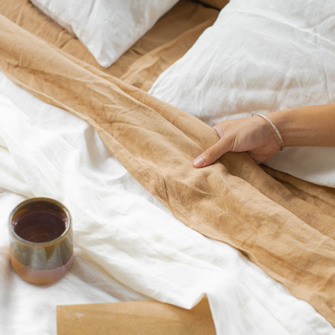 Linen Fitted Sheet (Walnut)