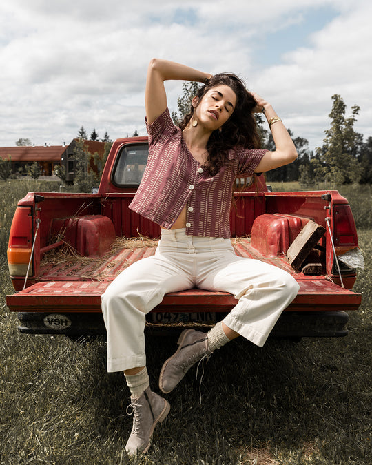 Wide Leg Cargo Pants (White)