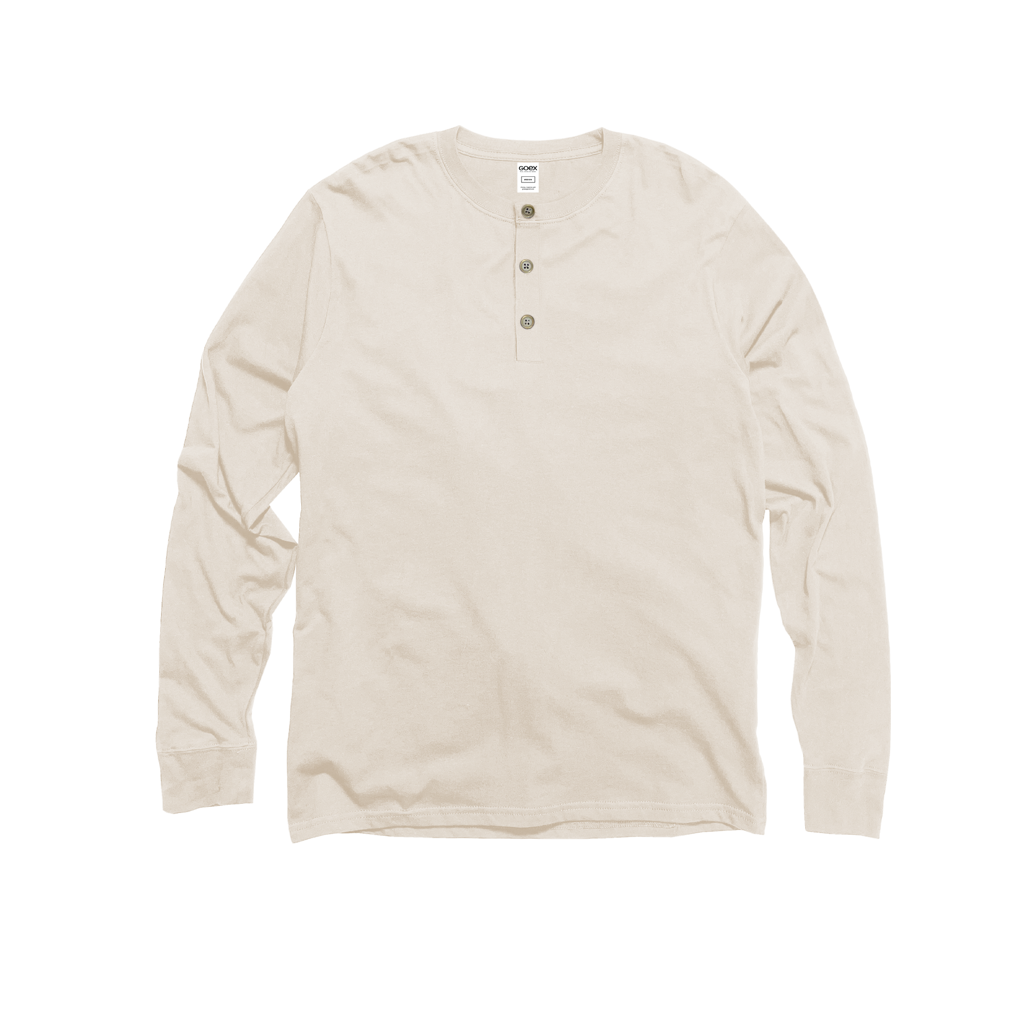 Unisex Long Sleeve Eco Cotton Henley (Ivory)