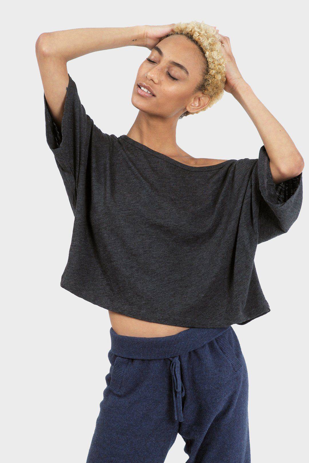 Lumi Crop Top (Heather Charcoal) Top 337 Brand
