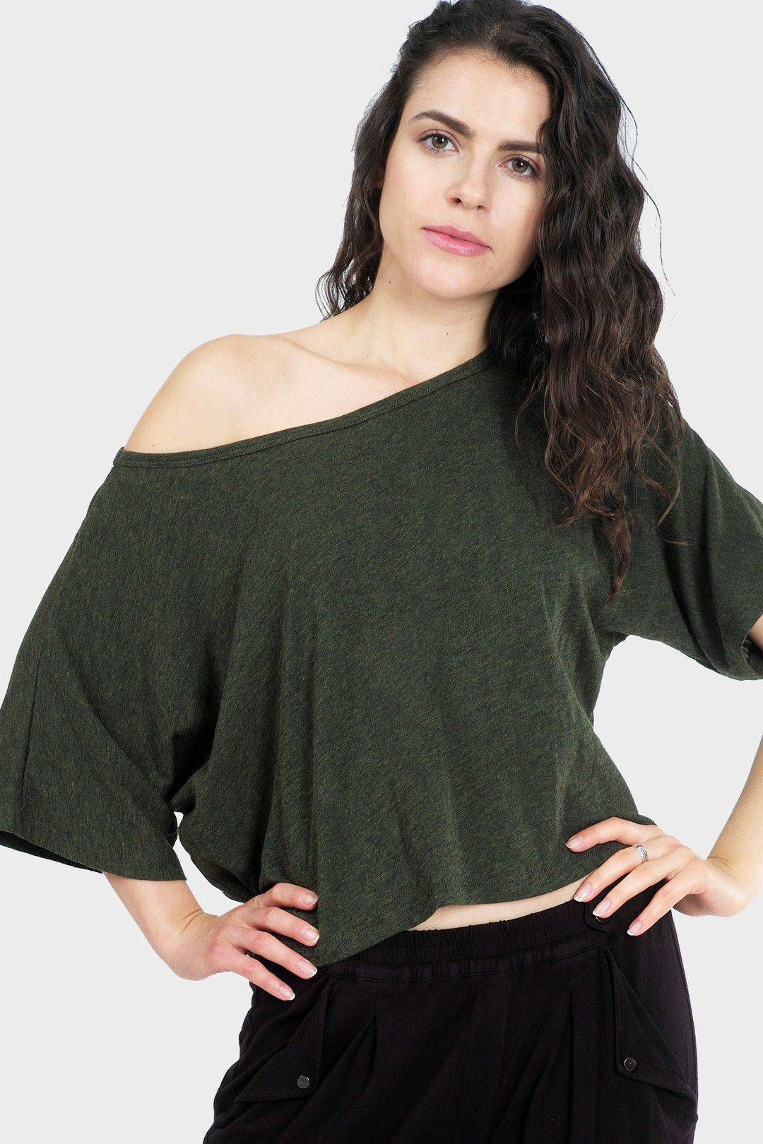 Lumi Crop Top (Heather Forest) Top 337 Brand
