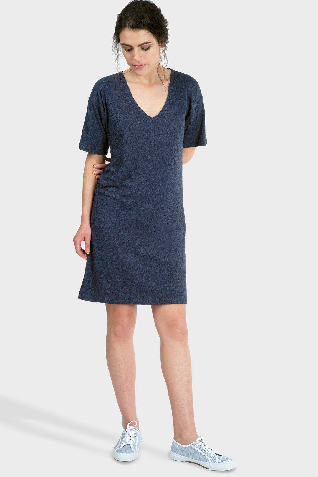 Mika T-Shirt Dress (Heather Lake) Dress 337 Brand