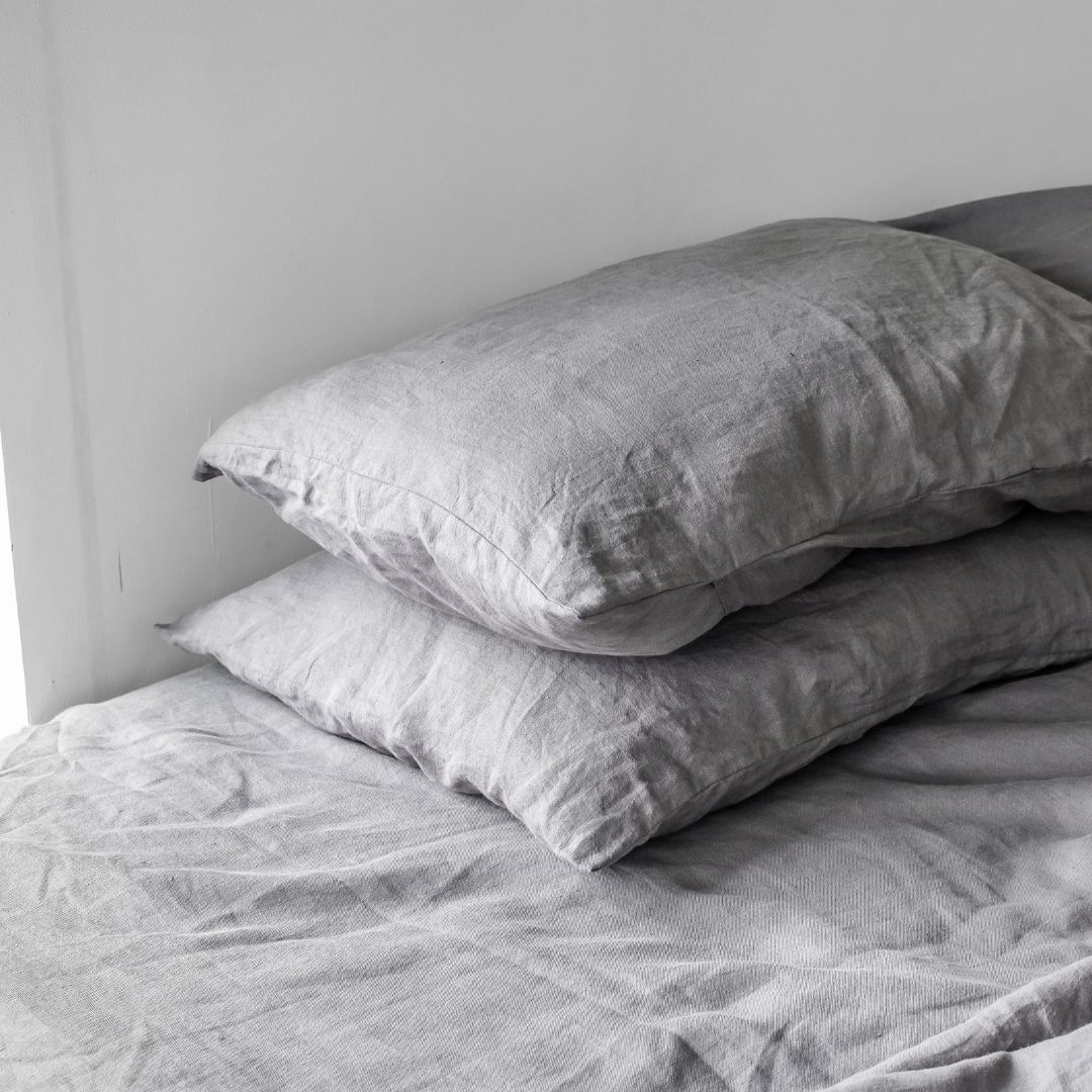 Linen Pillowcase Set (Charcoal)