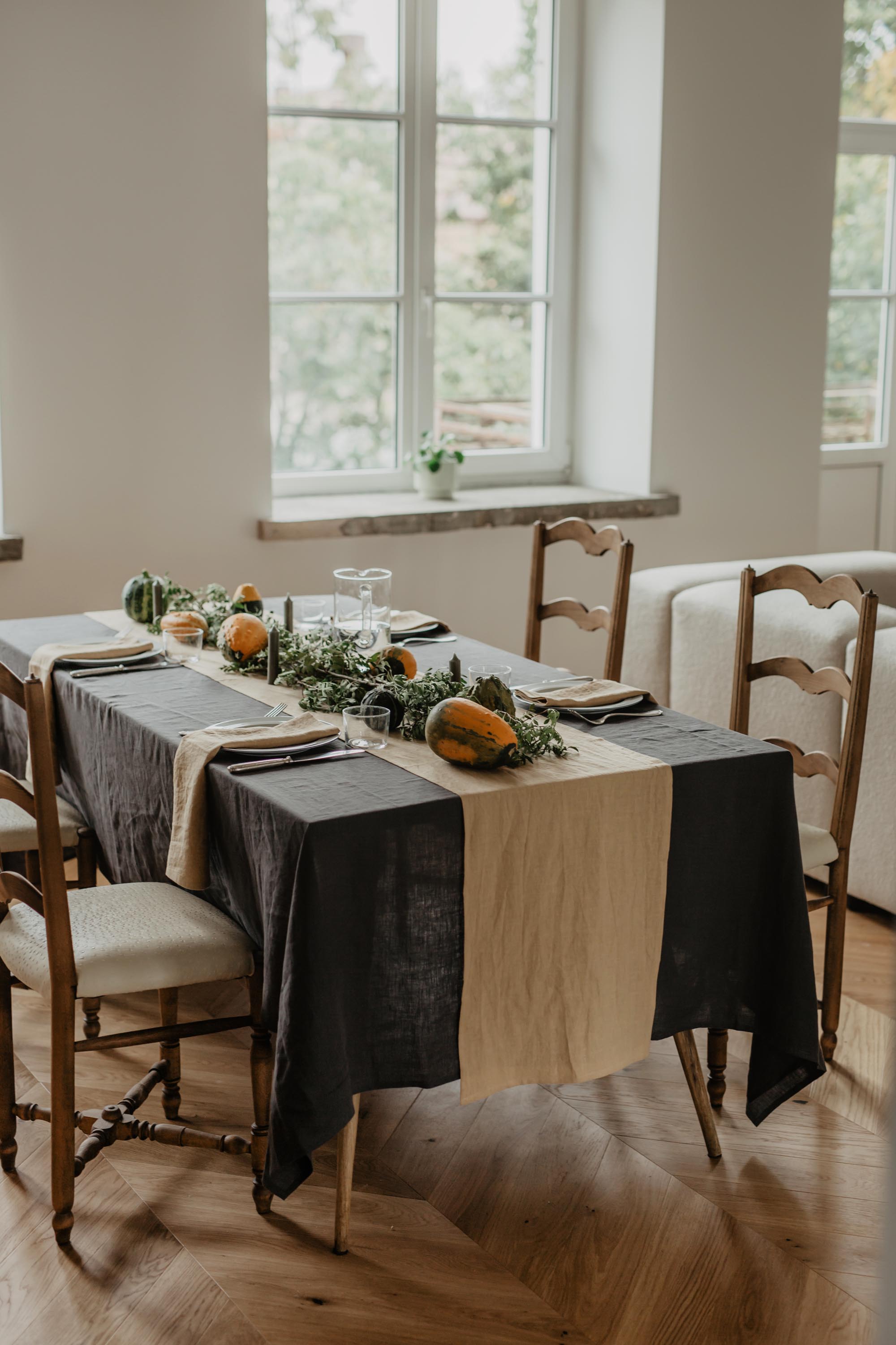 Linen Tablecloth (Charcoal)
