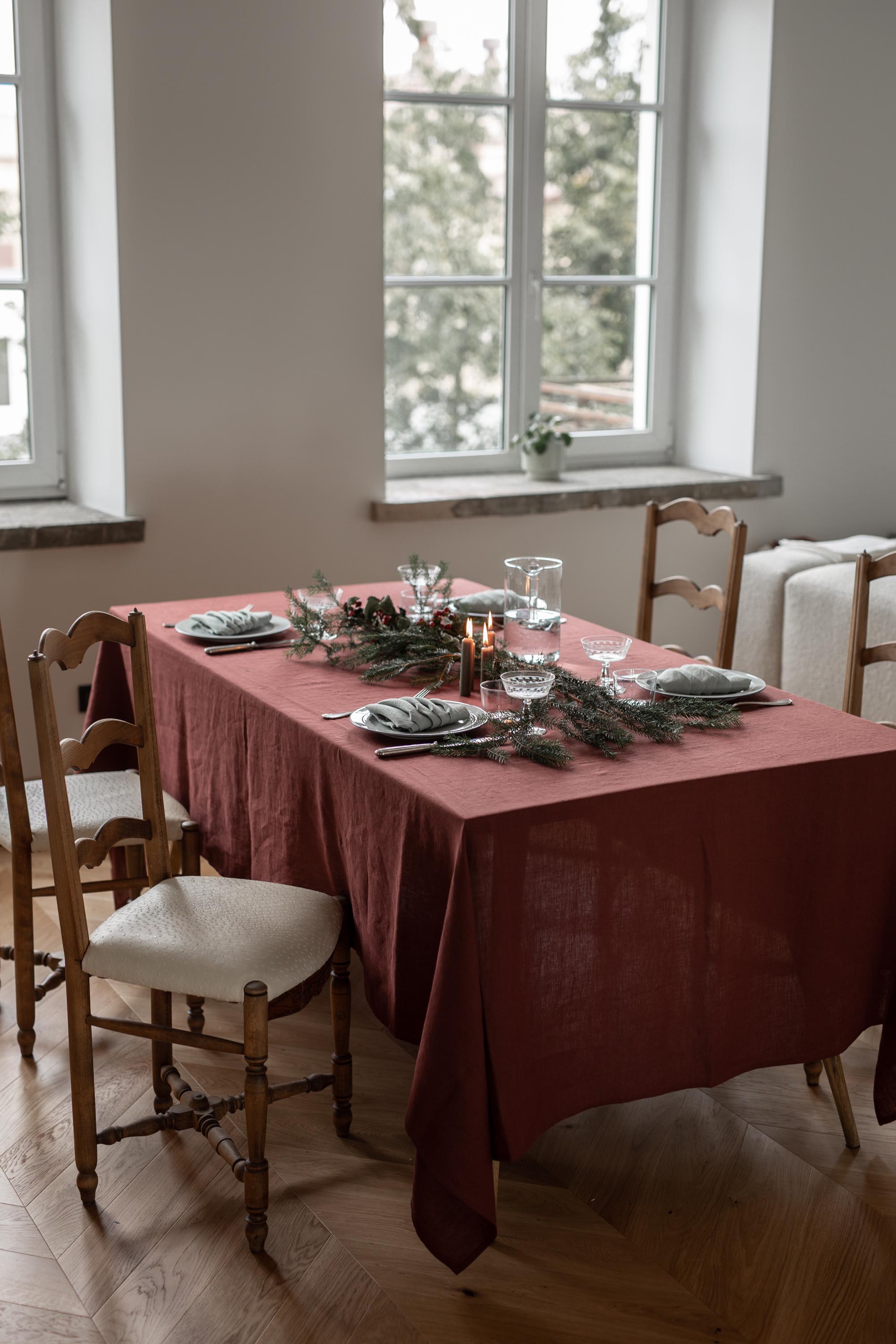 Linen Tablecloth (Terracotta)