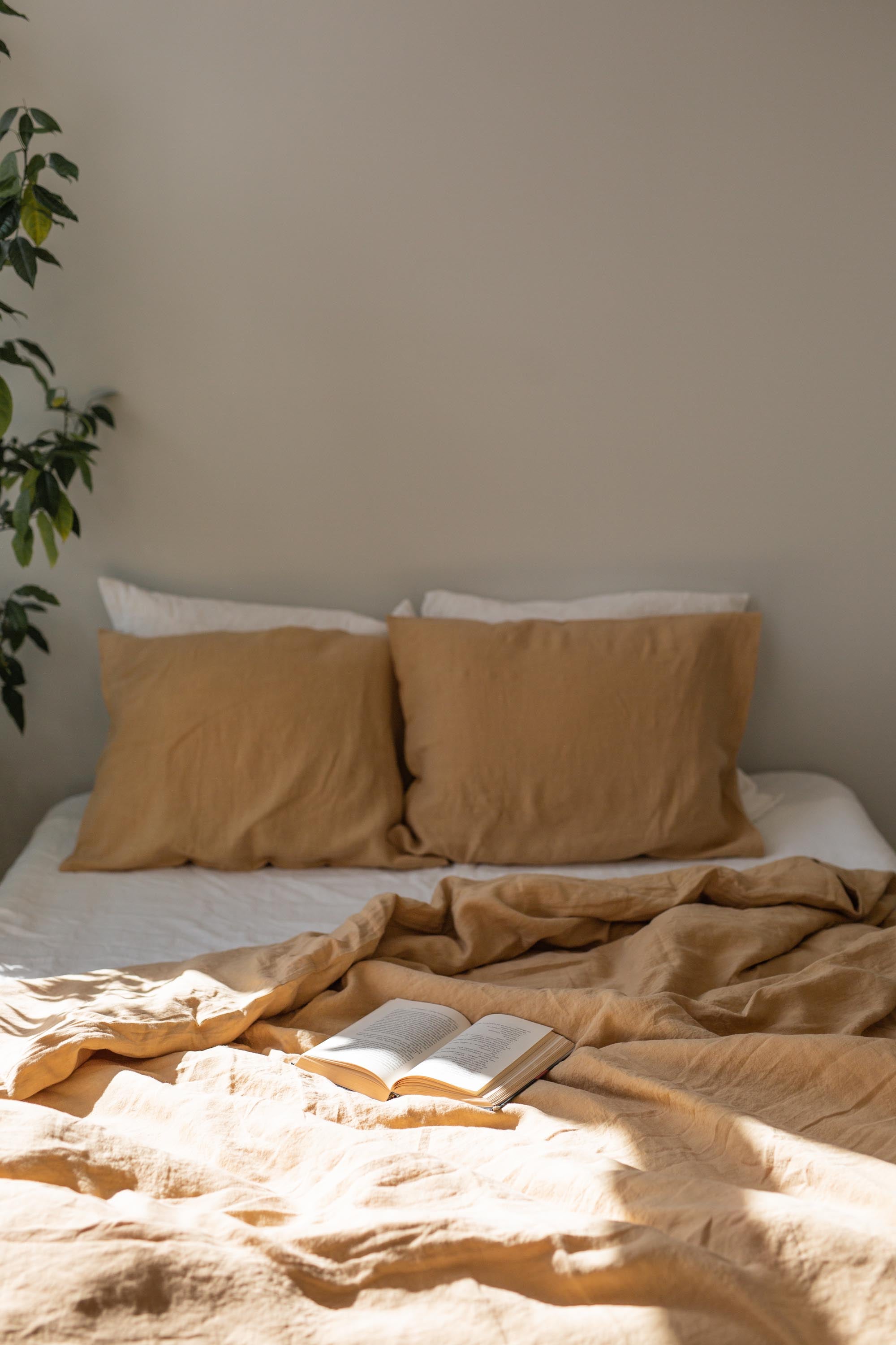 Linen Duvet Cover (Mustard)