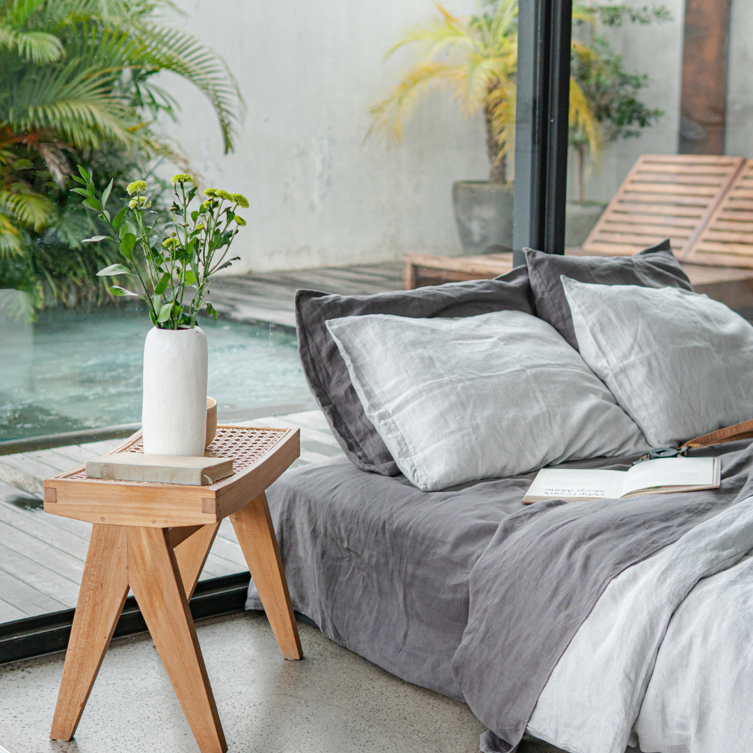Linen Flat Sheet (Charcoal)