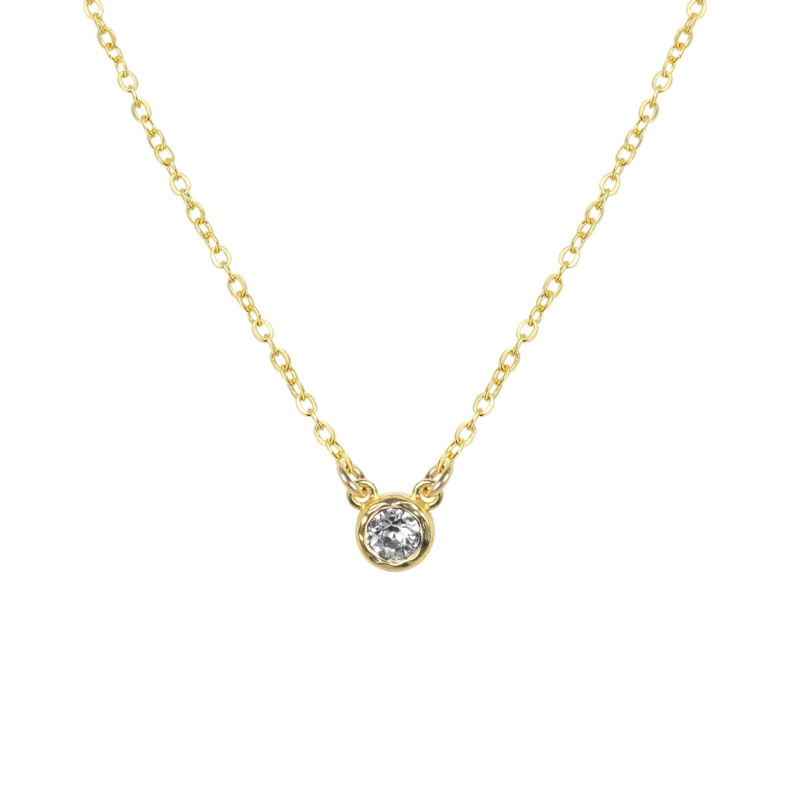 Birthstone Necklace (April - Crystal)