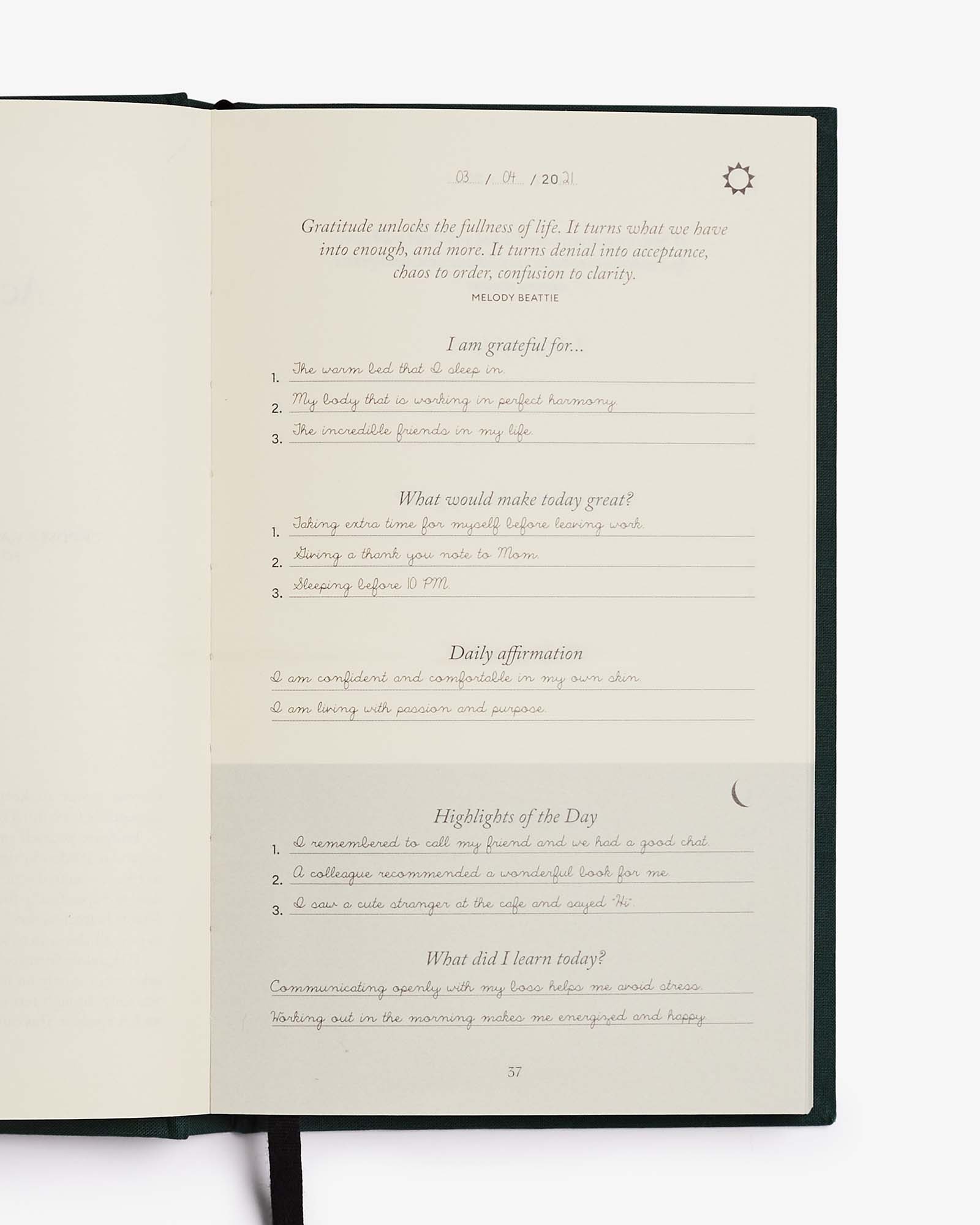 The Five Minute Journal (Earth Green)