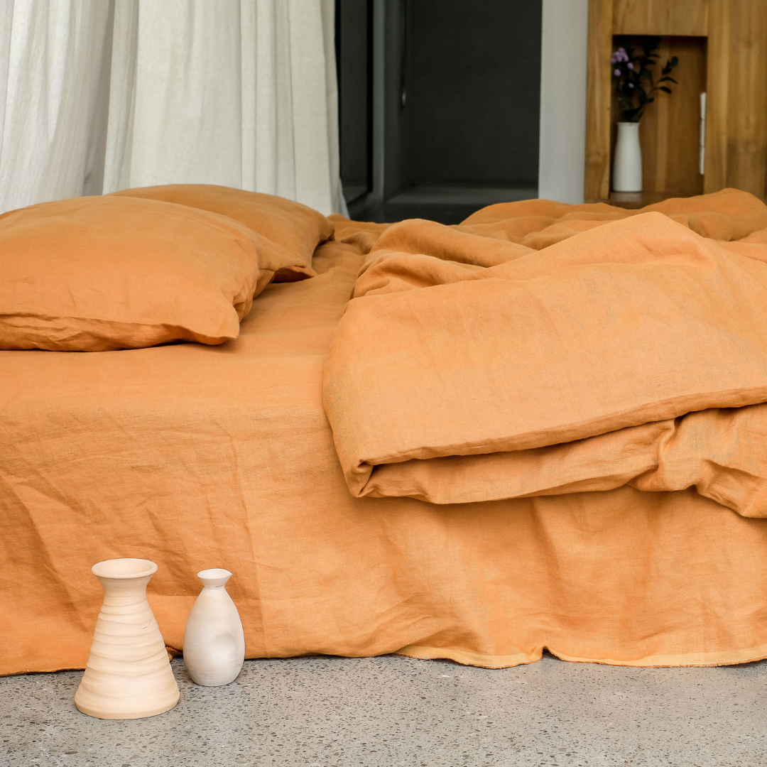 Linen Bedding Set (Cinnamon)