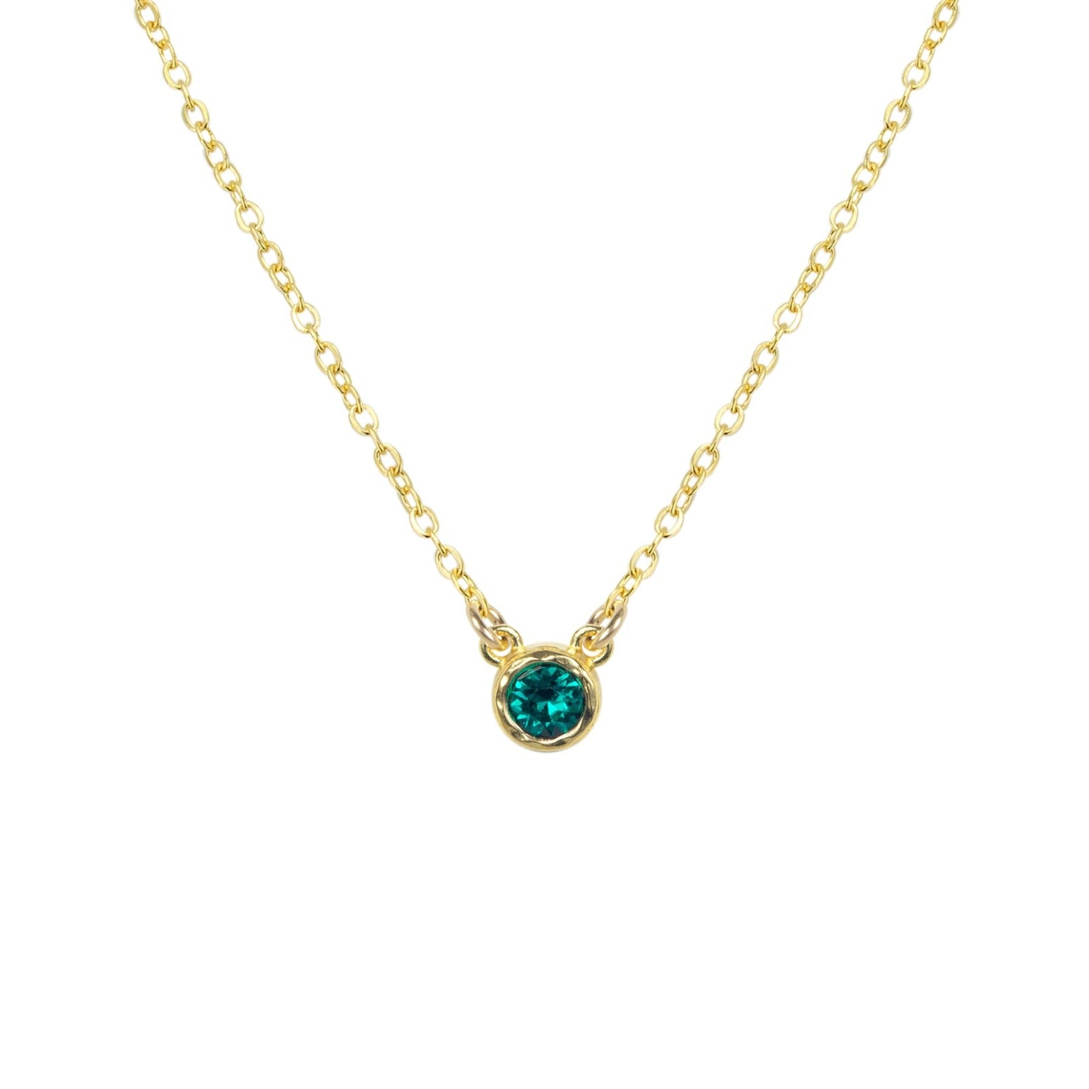 Birthstone Necklace (May - Emerald)