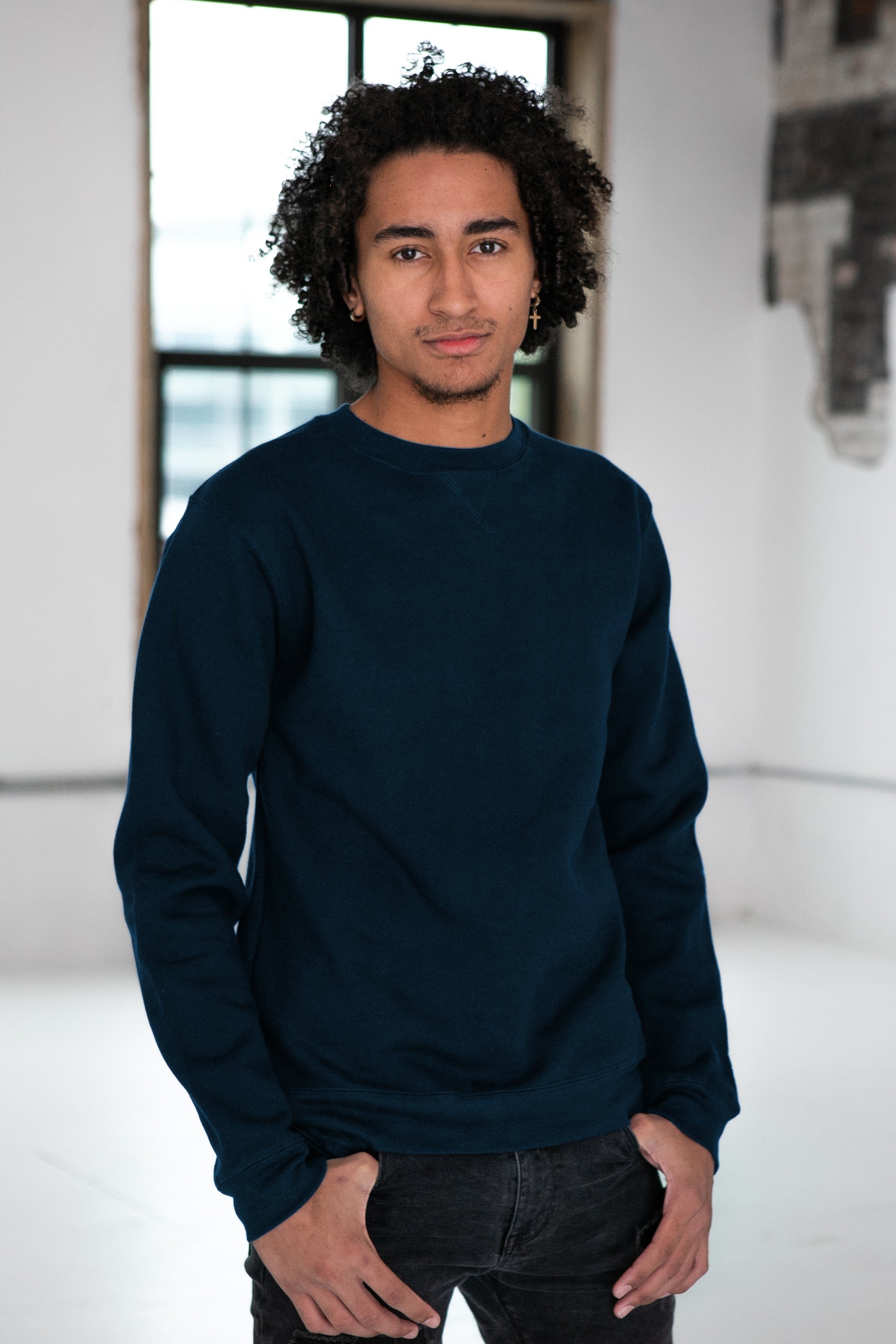 Unisex Fleece Crew (Navy)