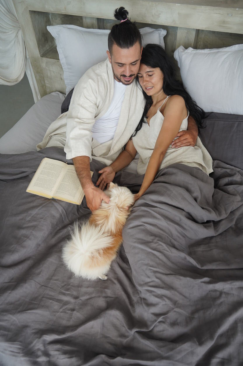Linen Duvet Cover (Charcoal)