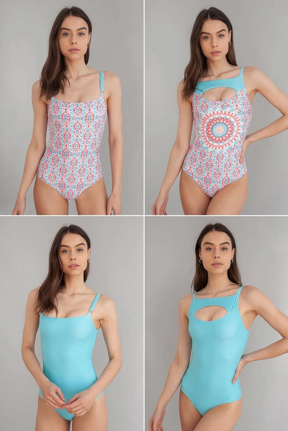 Amalfi Four-Way Reversible One Piece Swimwear Wolven