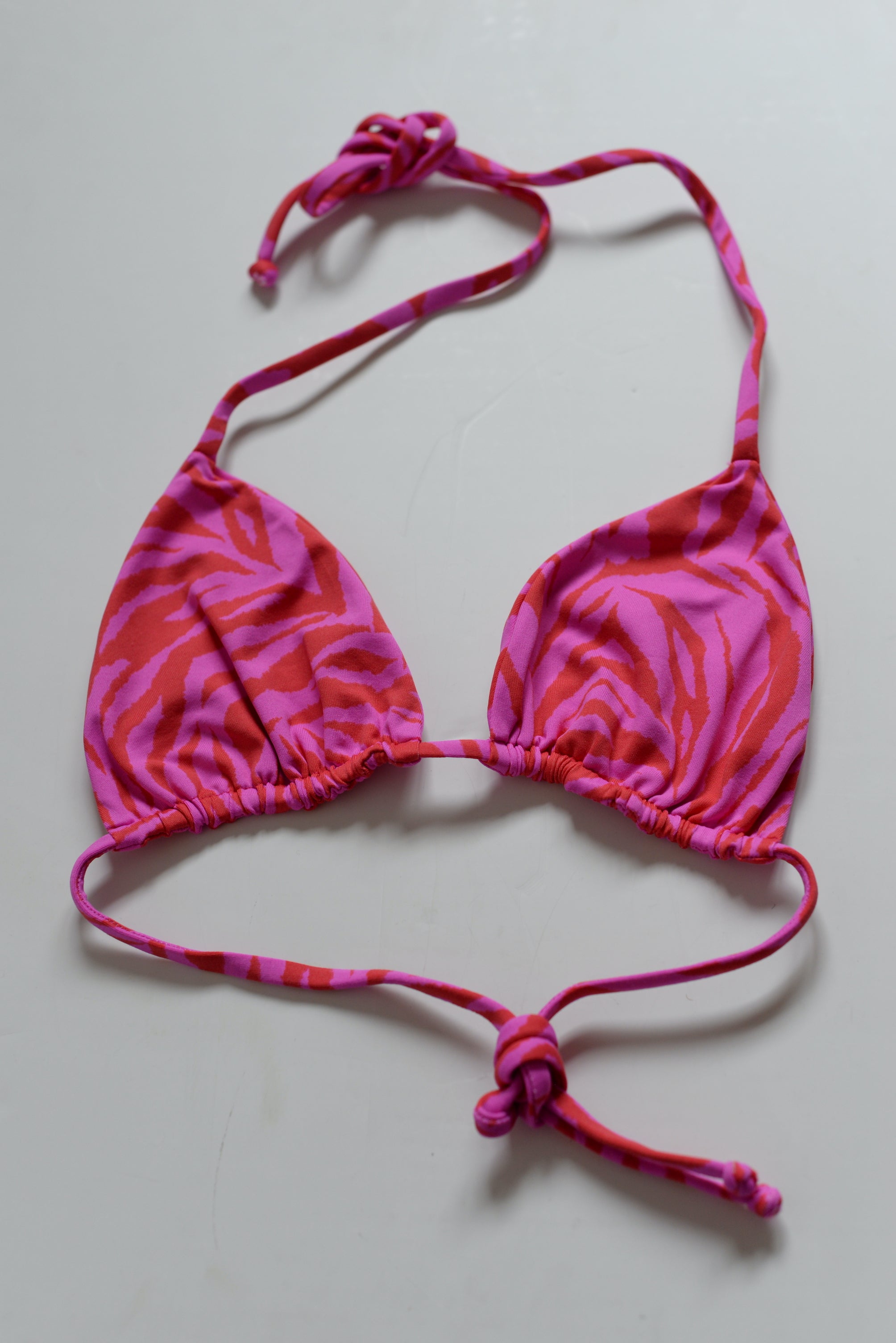 Majestic Magenta Zebra Print Triangle Bikini Top