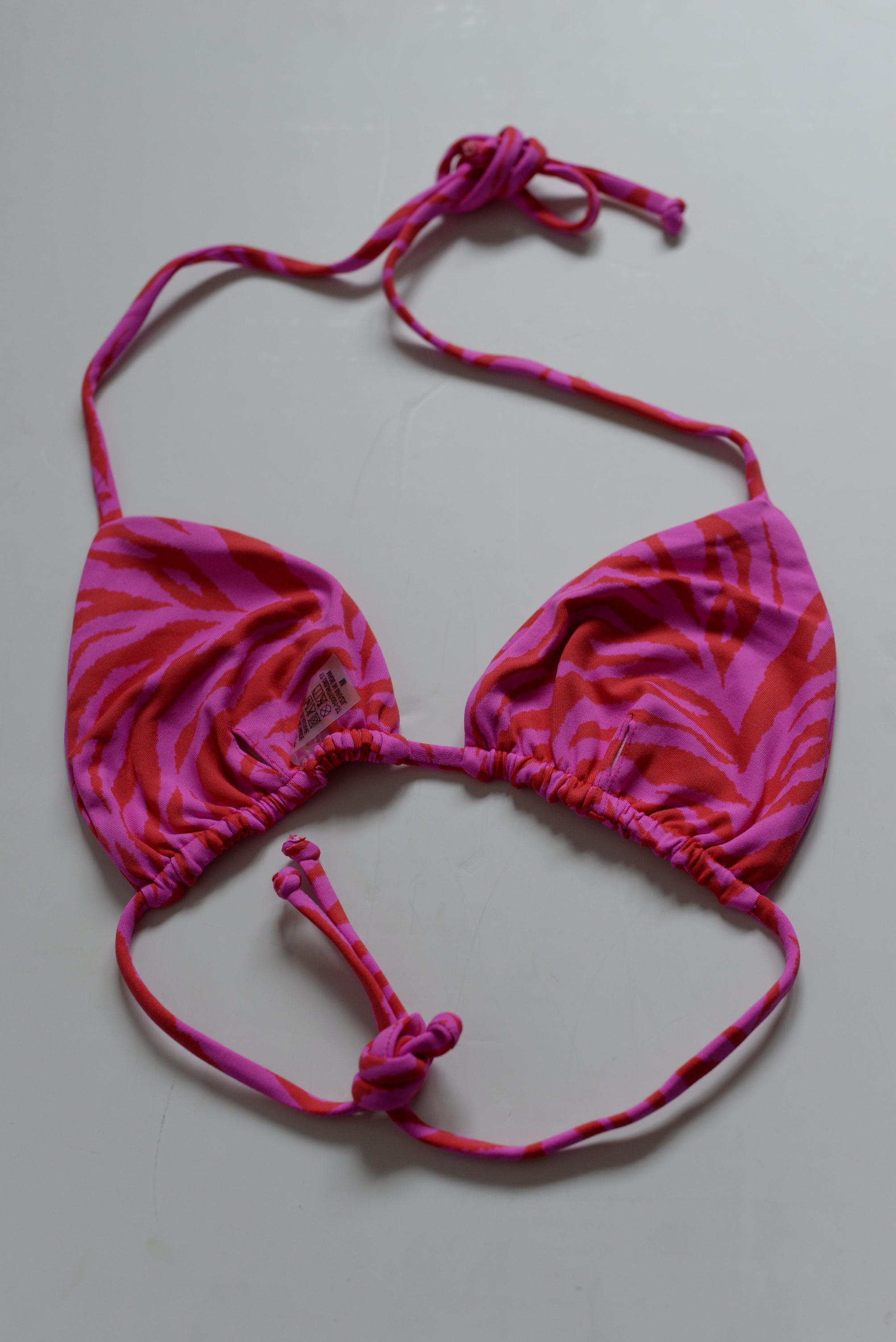 Majestic Magenta Zebra Print Triangle Bikini Top