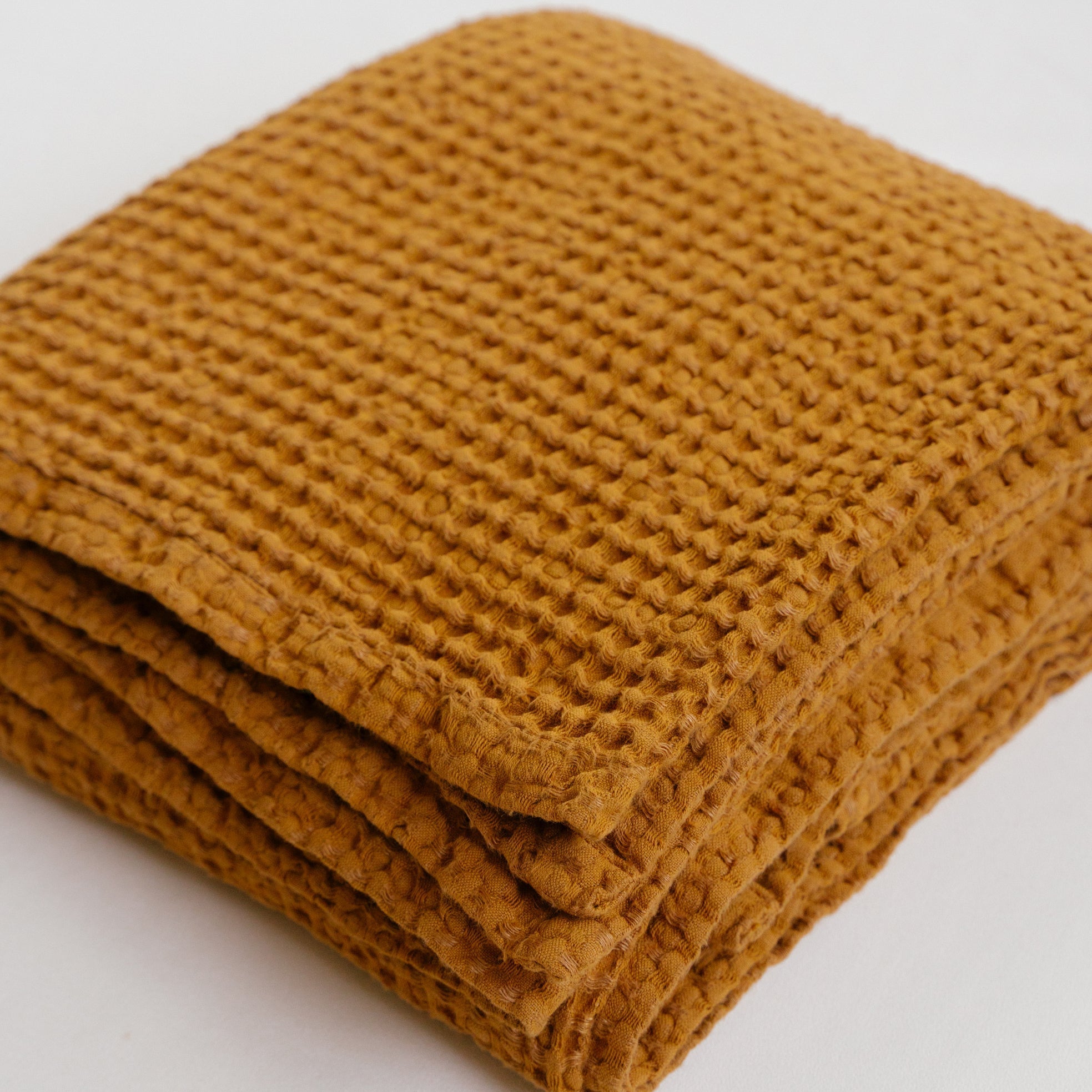 Linen Waffle Blanket (Sienna)