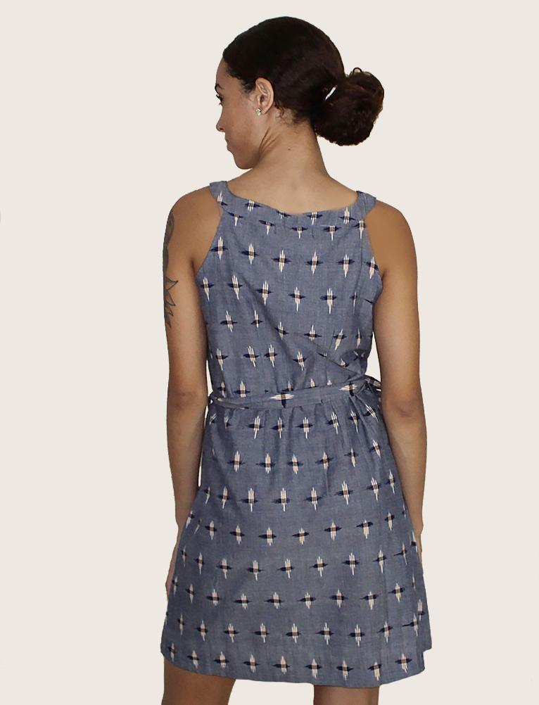 Chambray Ikat Shift Dress - Consciously