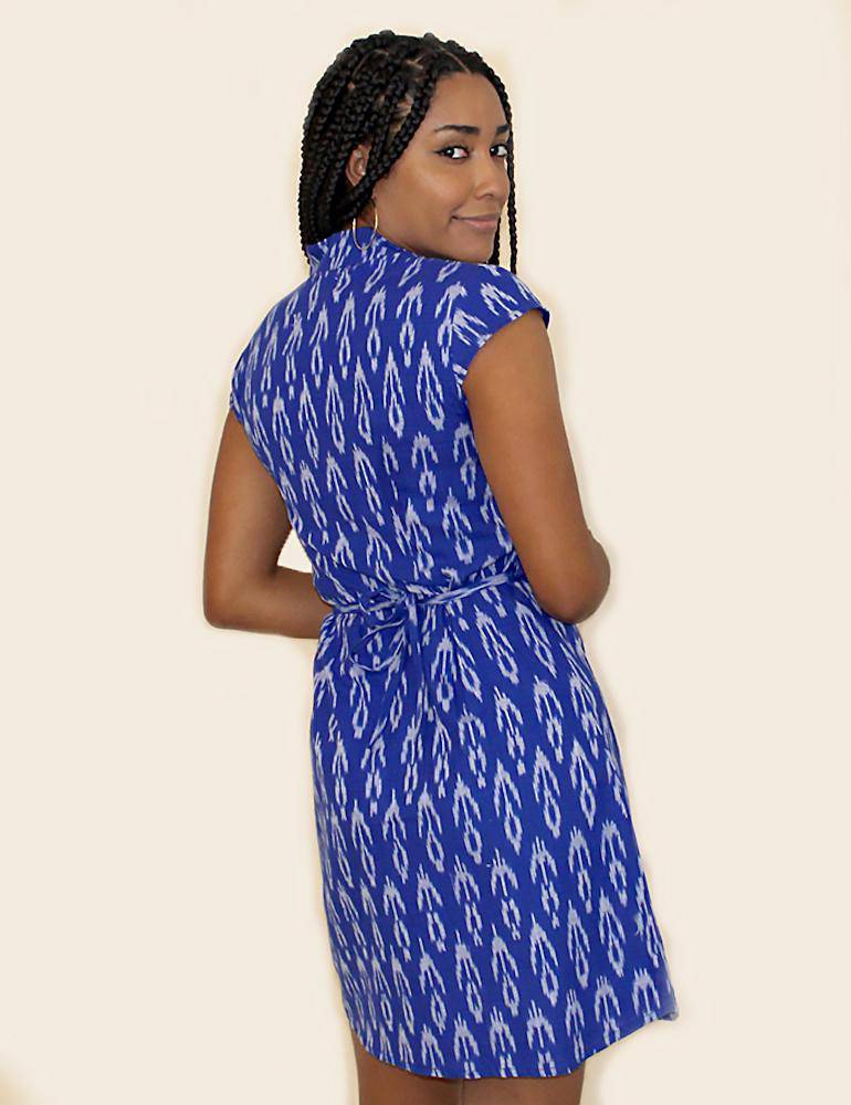 Cobalt Blue Button Dress - Consciously