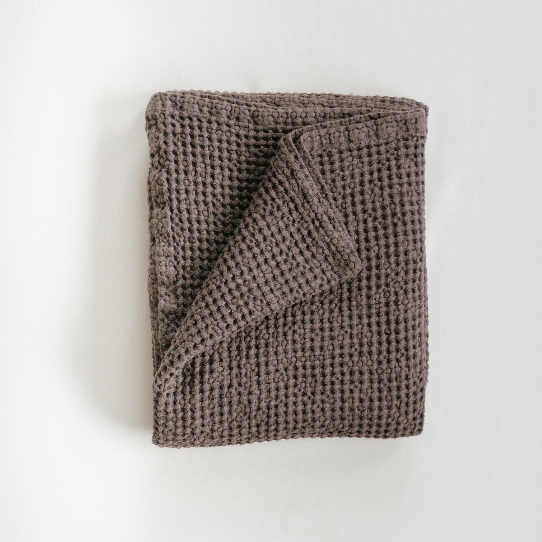 Linen Waffle Blanket (Taupe)