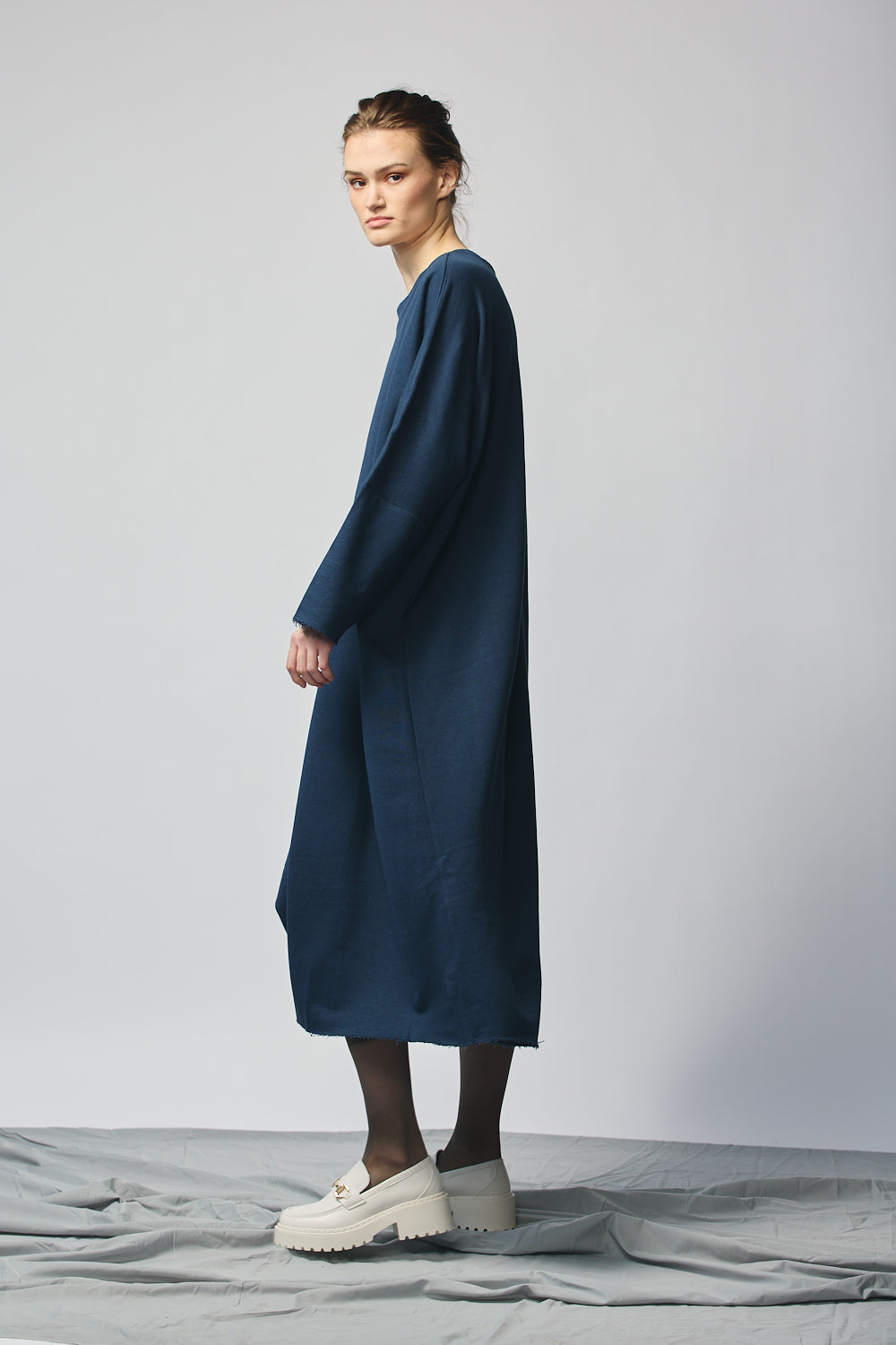 Pullover Sweatshirt Dress (Navy)