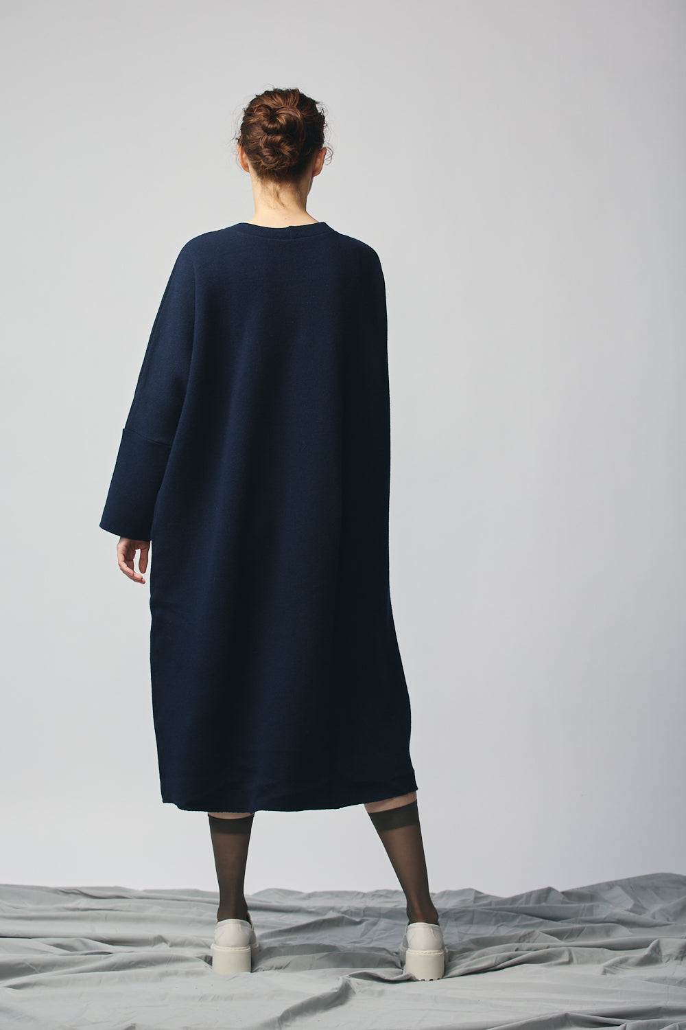 Pullover Sweatshirt Dress (Navy Wool)