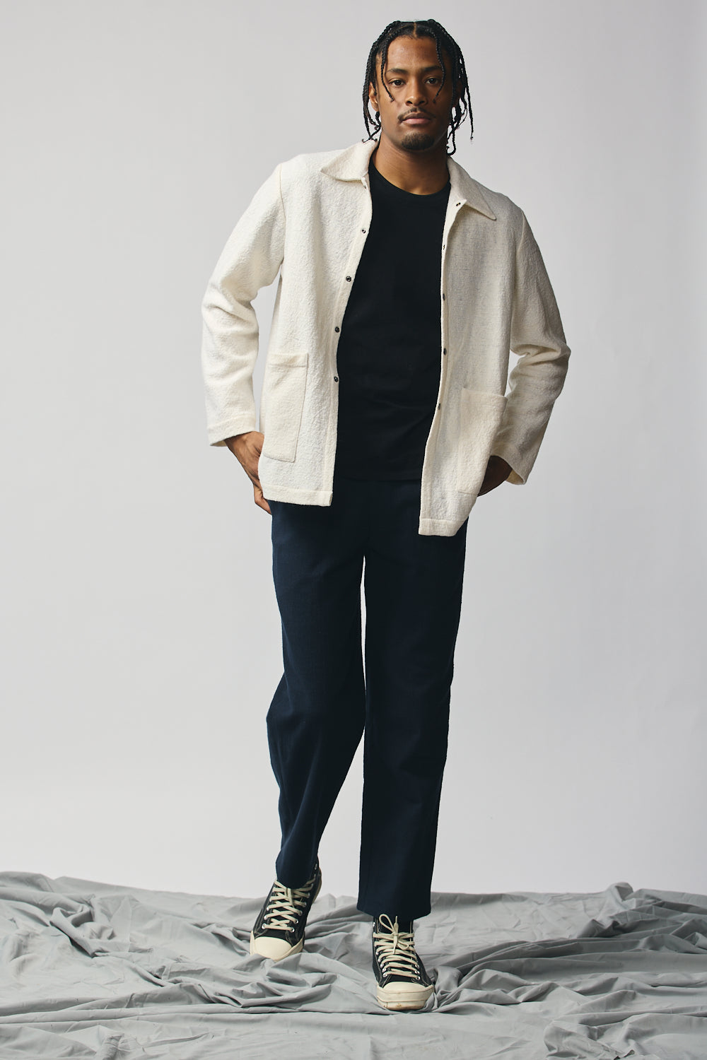Gender-Neutral Chore Jacket (Cream Wool)
