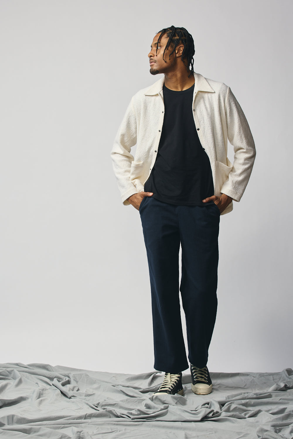 Gender-Neutral Chore Jacket (Cream Wool)