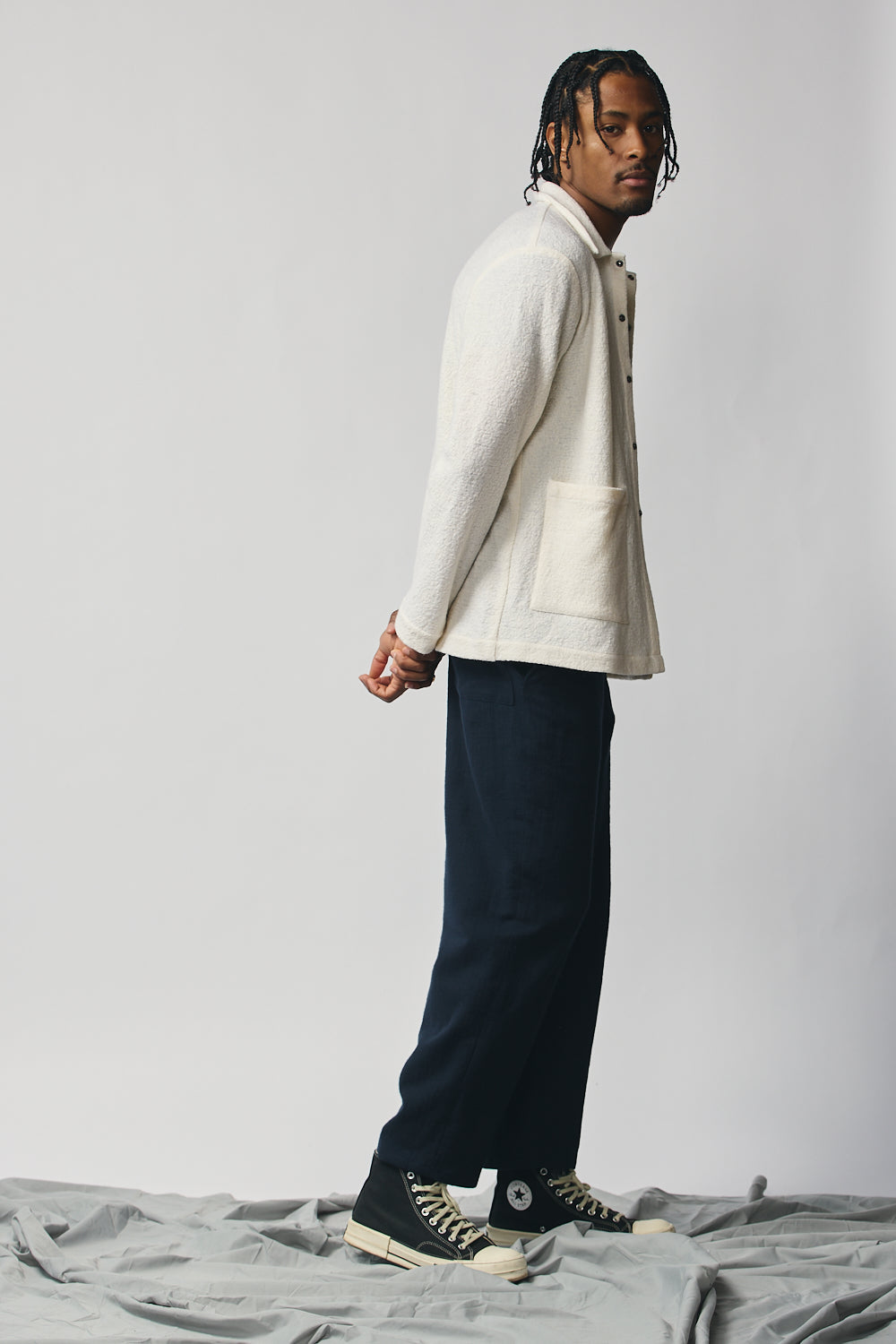 Gender-Neutral Chore Jacket (Cream Wool)