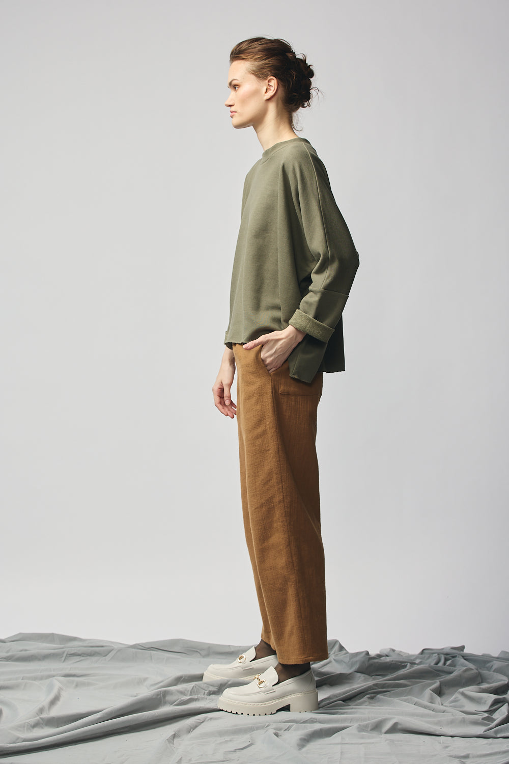 Gender-Neutral Column Pant (Camel)