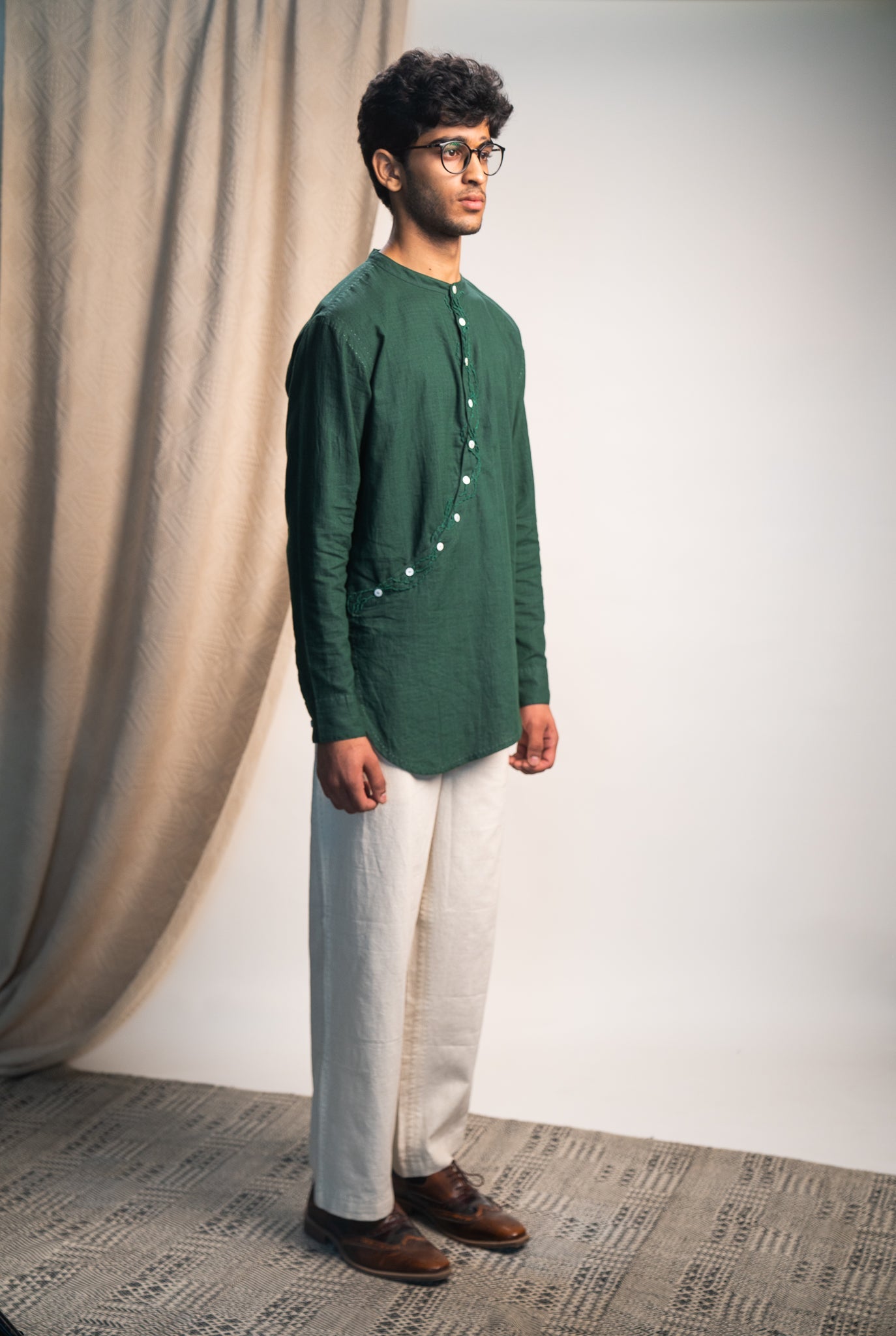 Rewind Angrakha Shirt and Kora Straight Pants Set